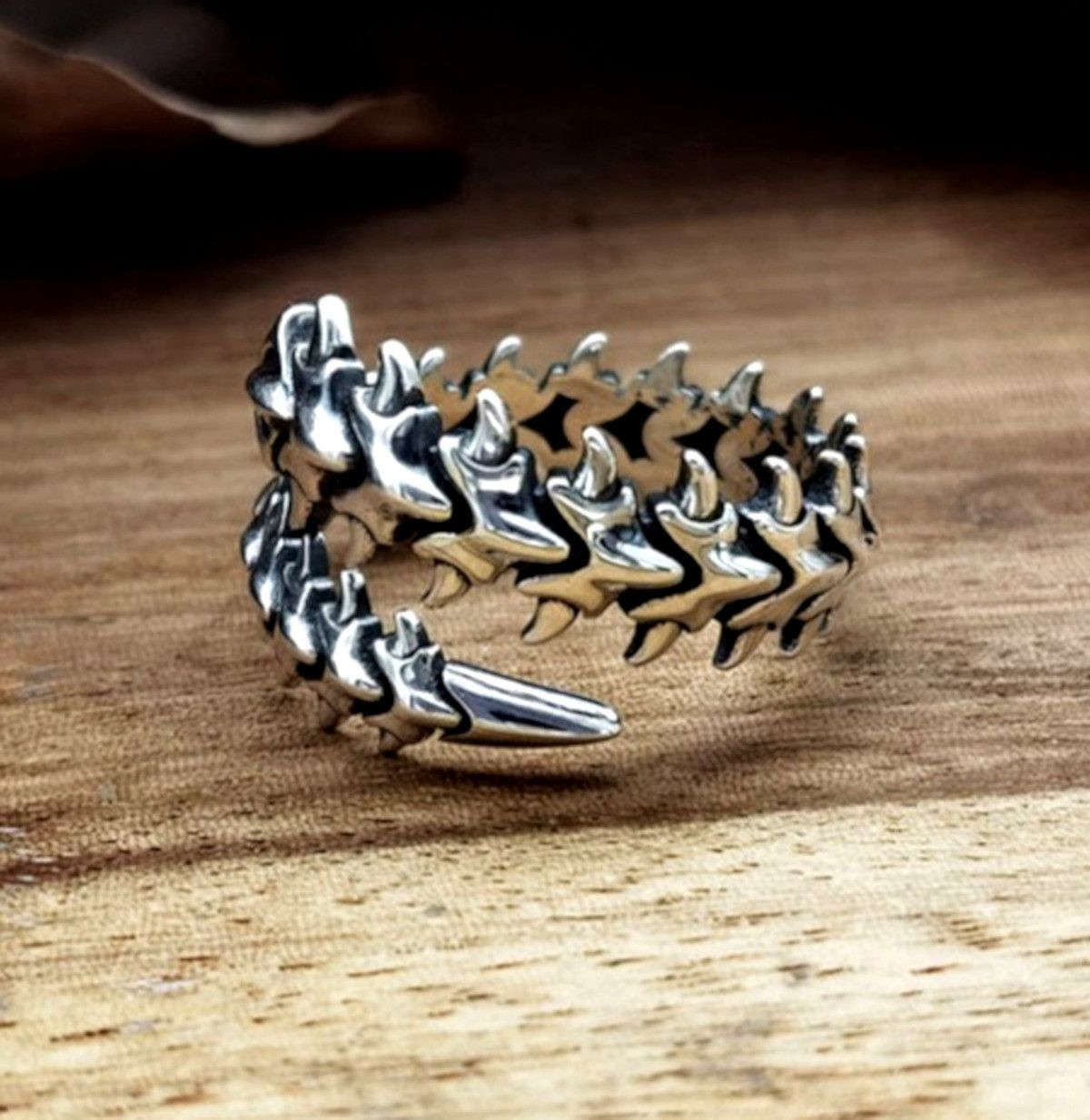 Designer × Japanese Brand × Vintage Stunning Punk Rock Skeleton Bones Goth Silver Ring Unique Size ONE SIZE - 1 Thumbnail