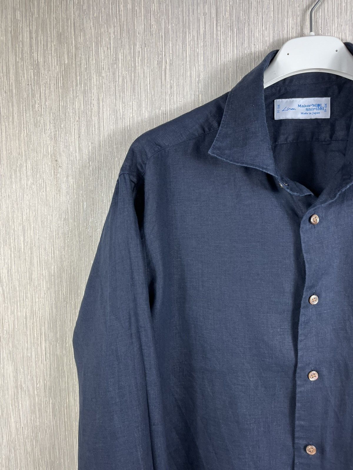 Kamakura Kamakura Maker’s shirt linen navy casual Japanese brand Size US M / EU 48-50 / 2 - 5 Thumbnail
