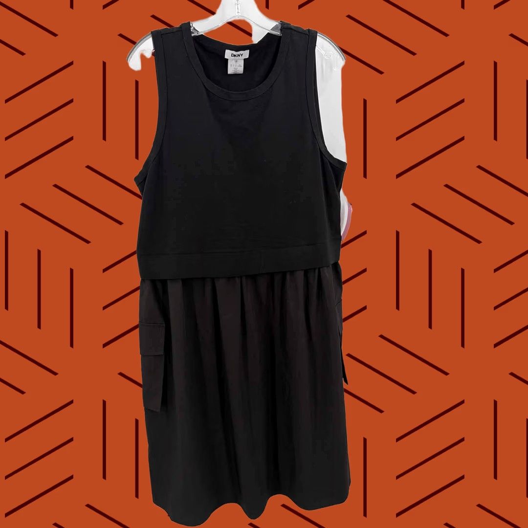 DKNY DKNY Dress Size Large Black Sleeveless Knee Length Pre-Owned Size L / US 10 / IT 46 - 1 Thumbnail