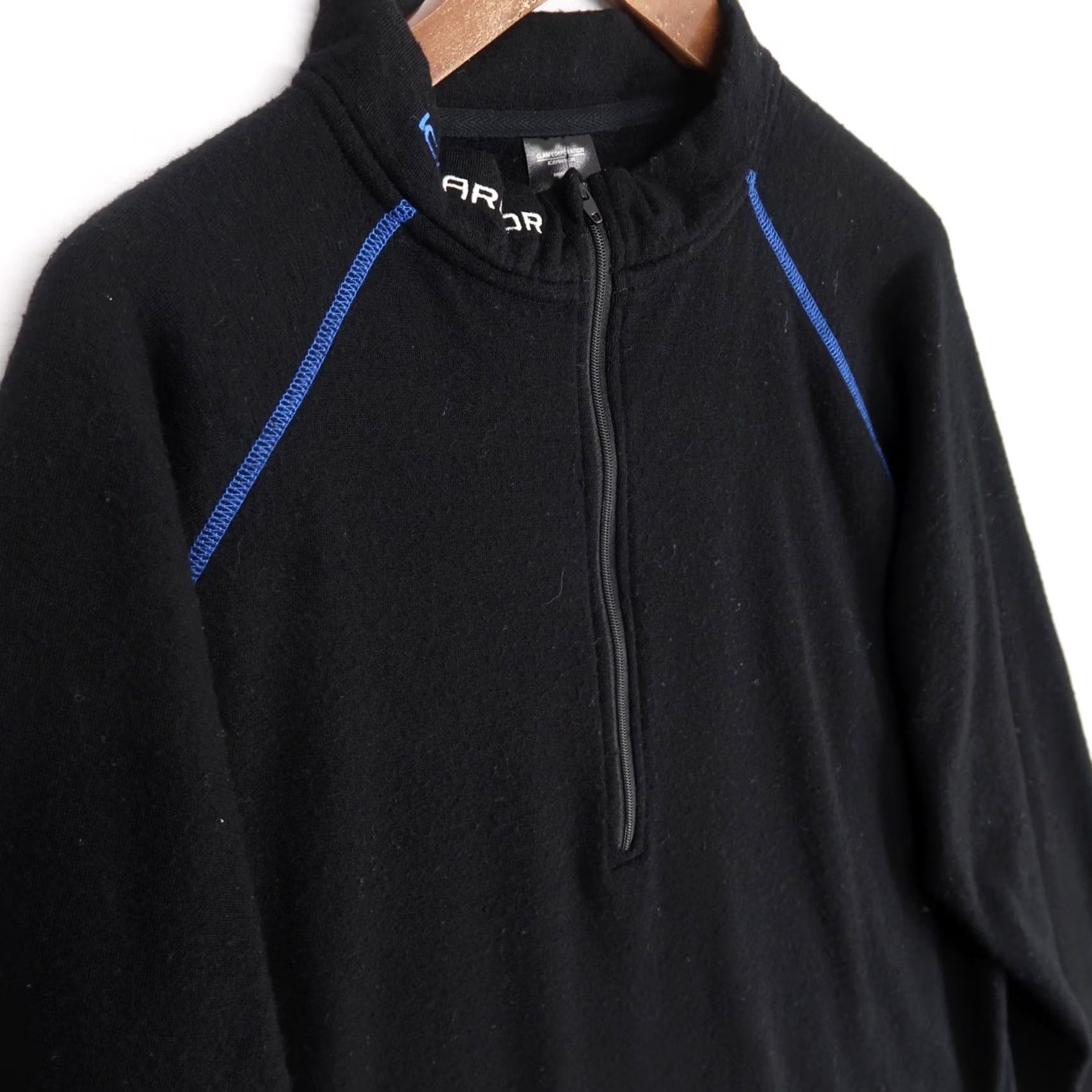 Layer 8 VINTAGE Ice Armour Clam Pullover Mens L Black Merino Wool Quarter Zip Base Layer Top Size US L / EU 52-54 / 3 - 3 Thumbnail