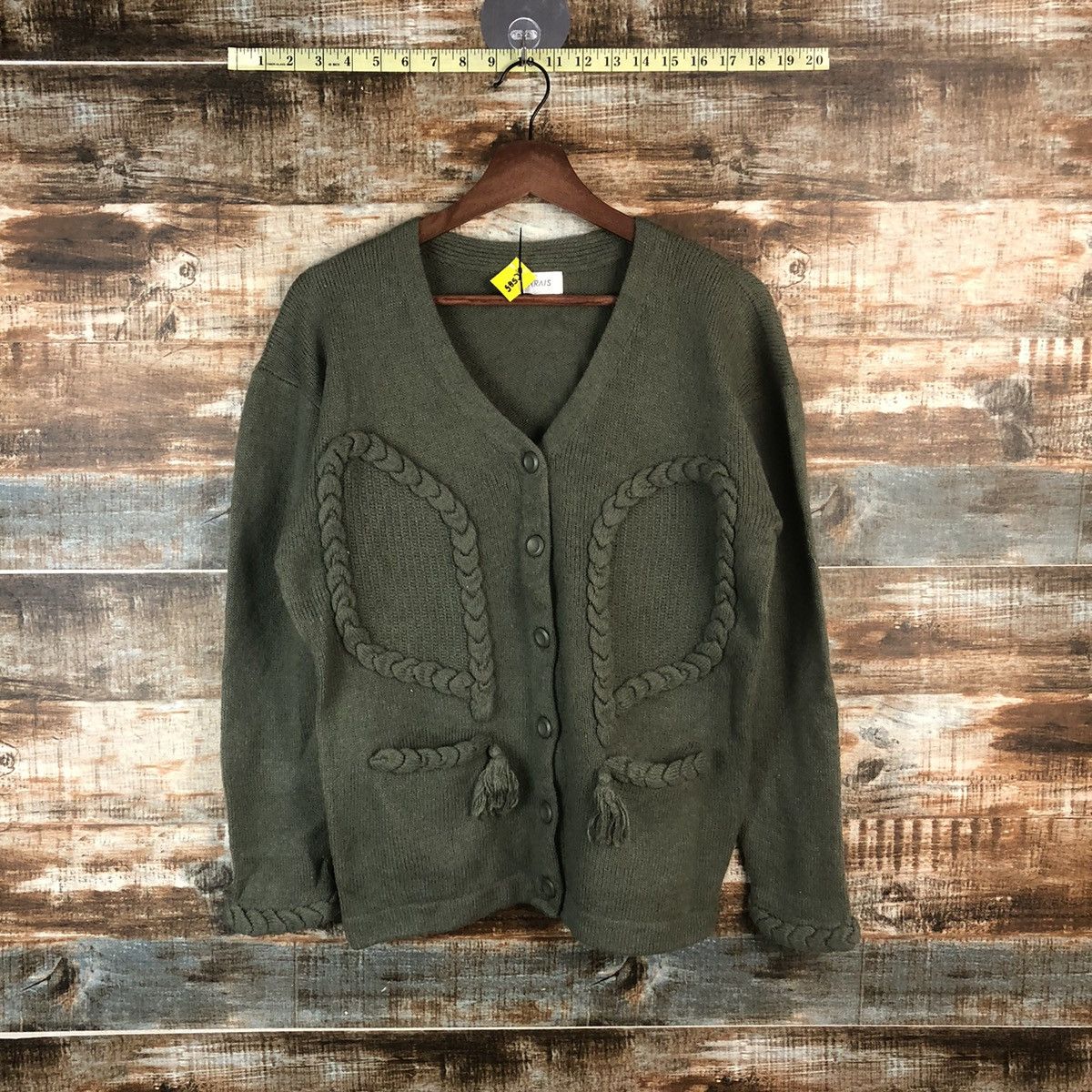 Homespun Knitwear × Japanese Brand DL Lemarais Green Cardigan Knitwear #C585 Size US M / EU 48-50 / 2 - 1 Thumbnail