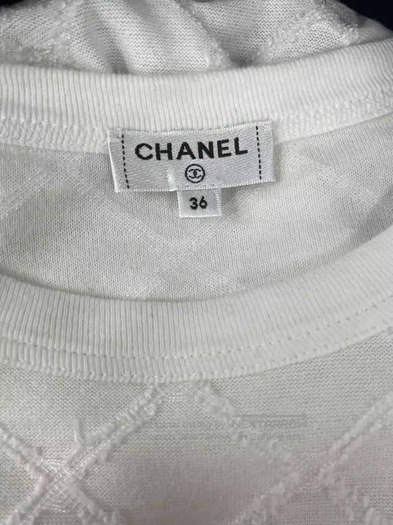 Chanel Chanel White diamond-grated short-sleeved T-shirt Size XS / US 0-2 / IT 36-38 - 3 Thumbnail
