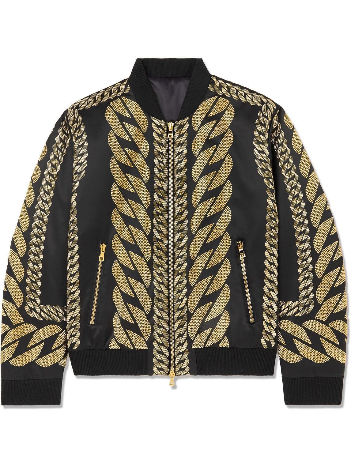 Balmain o1y0426 Bomber Jacket in Black/Gold Size US M / EU 48-50 / 2 - 1 Thumbnail