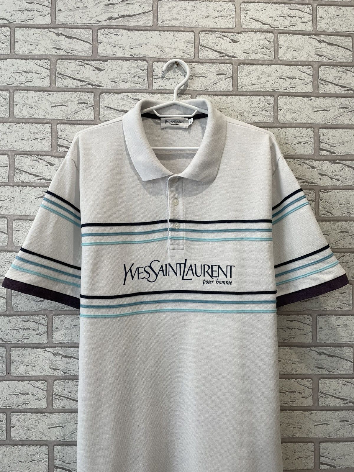 Yves Saint Laurent Yves Saint Laurent YSL Big Logo Polo T Shirt Vintage Tee Size US XL / EU 56 / 4 - 3 Thumbnail