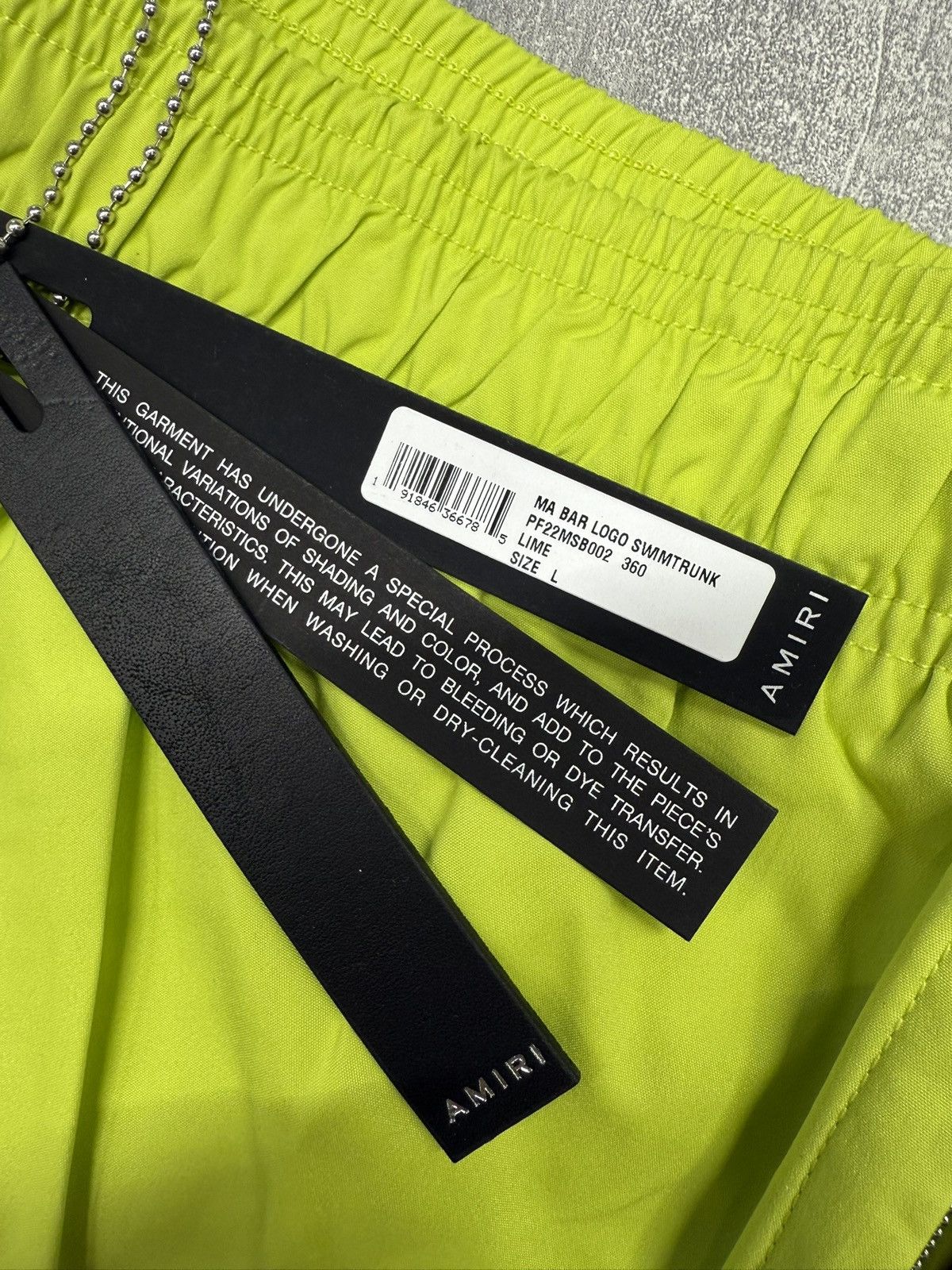 Amiri Amiri MA Bar Logo Swim Shorts Lime. Size L. BNWT. RRP $575 Size US 34 / EU 50 - 7 Thumbnail