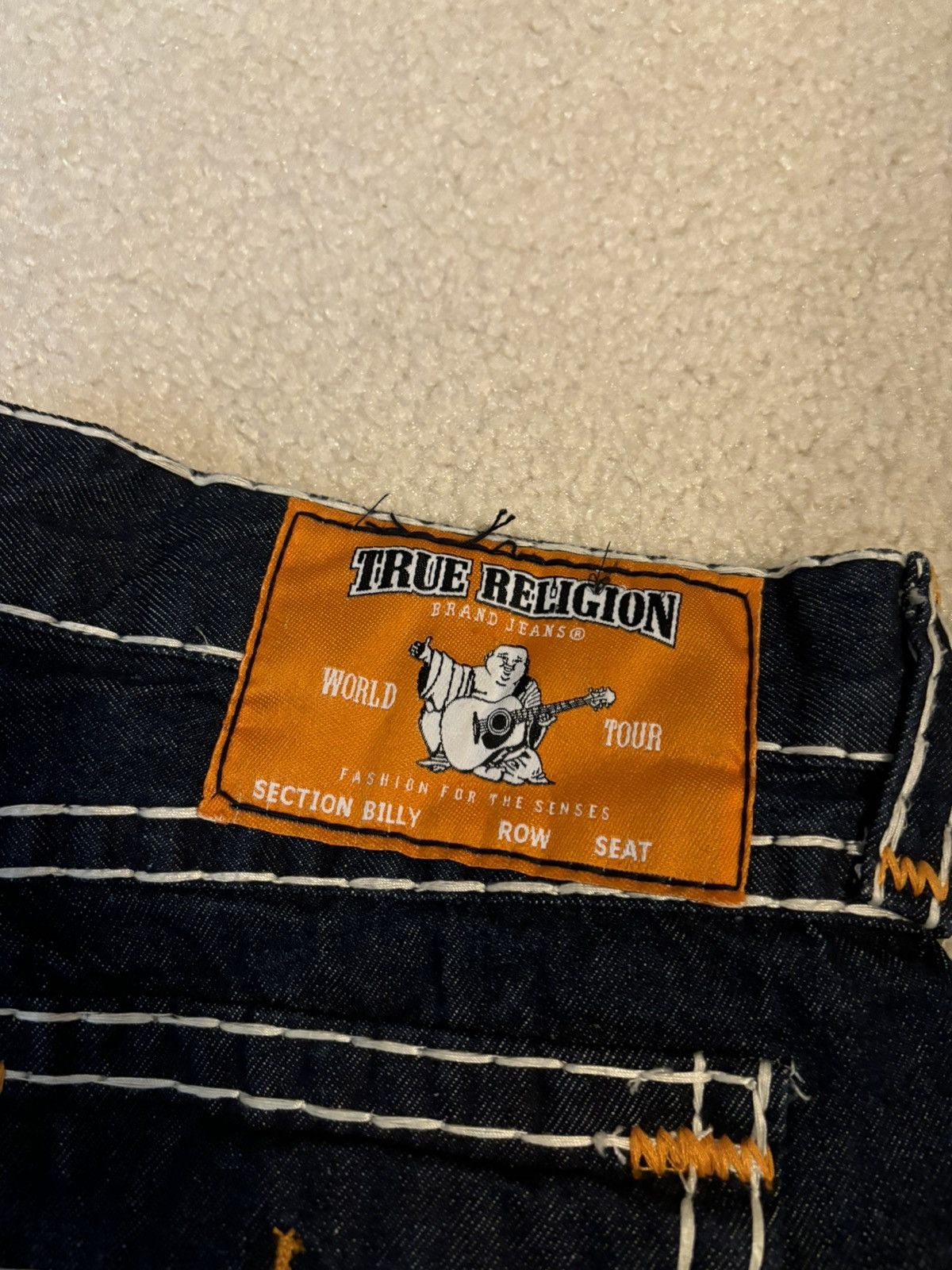 True Religion True Religion Billy Super T Bootcut Orange Horseshoe Jeans Size US 38 / EU 54 - 3 Thumbnail