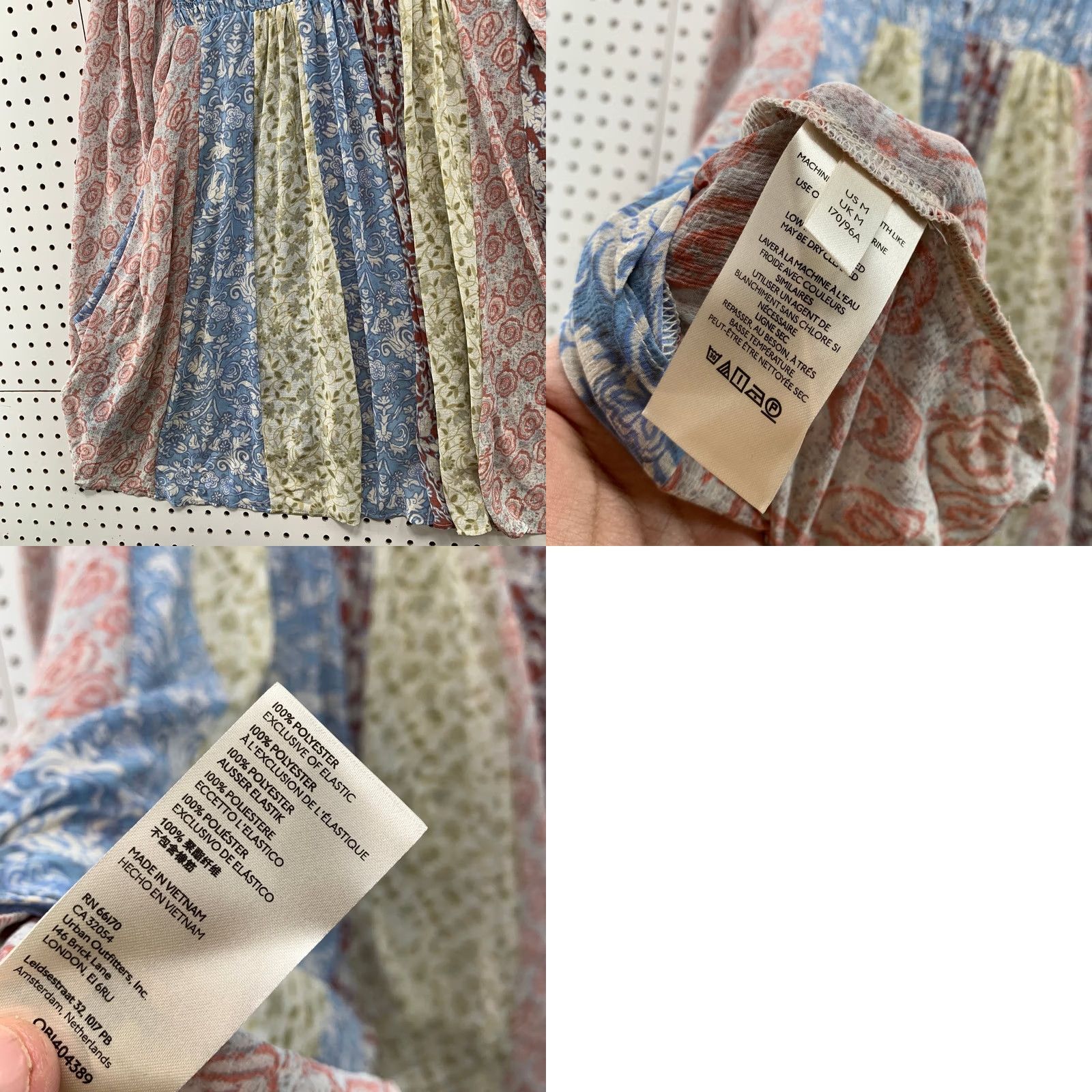 Free People Free People Merrie Mix Print Tunic Blouse Women Medium Smocked Chiffon Tunic Size M / US 6-8 / IT 42-44 - 10 Thumbnail