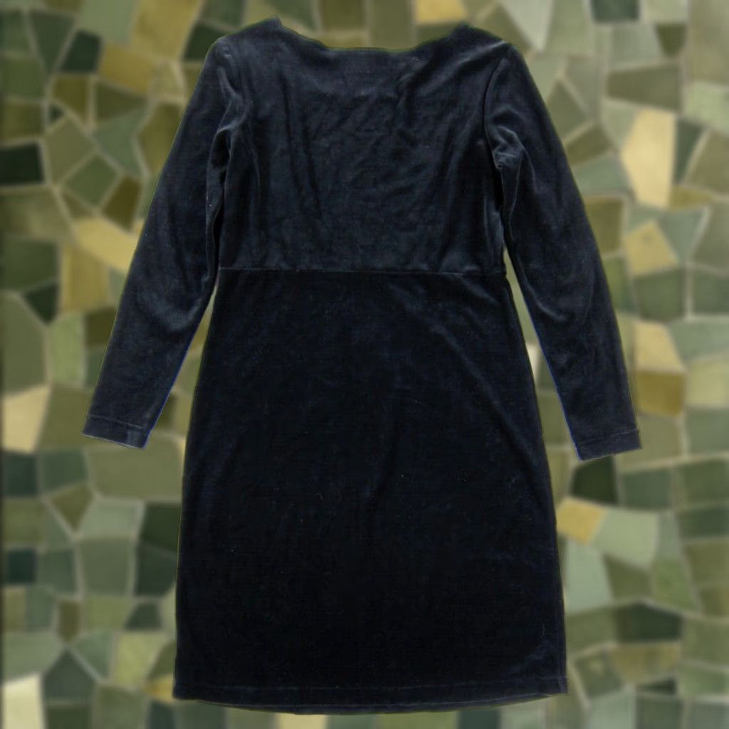 Vintage VINTAGE Hanna Andersson Cotton Velvet Black Long Sleeve Sheath Tunic Dress XS Size XS / US 0-2 / IT 36-38 - 1 Thumbnail