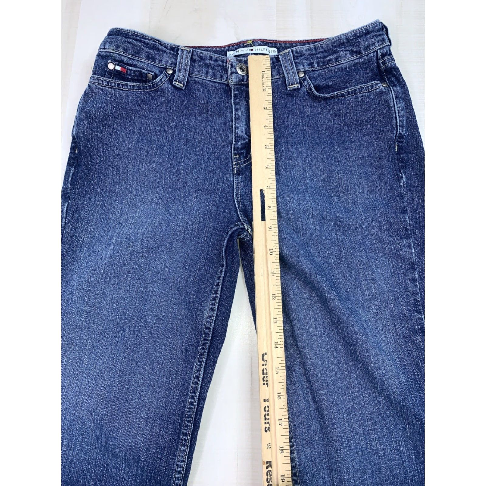 Tommy Hilfiger VINTAGE Tommy Hilfiger Jeans Women Crop Straight 90s 2000s Size 4 Blue 28x25 Rise Mid Hosiery? Size 27" / US 4 / IT 40 - 2 Thumbnail