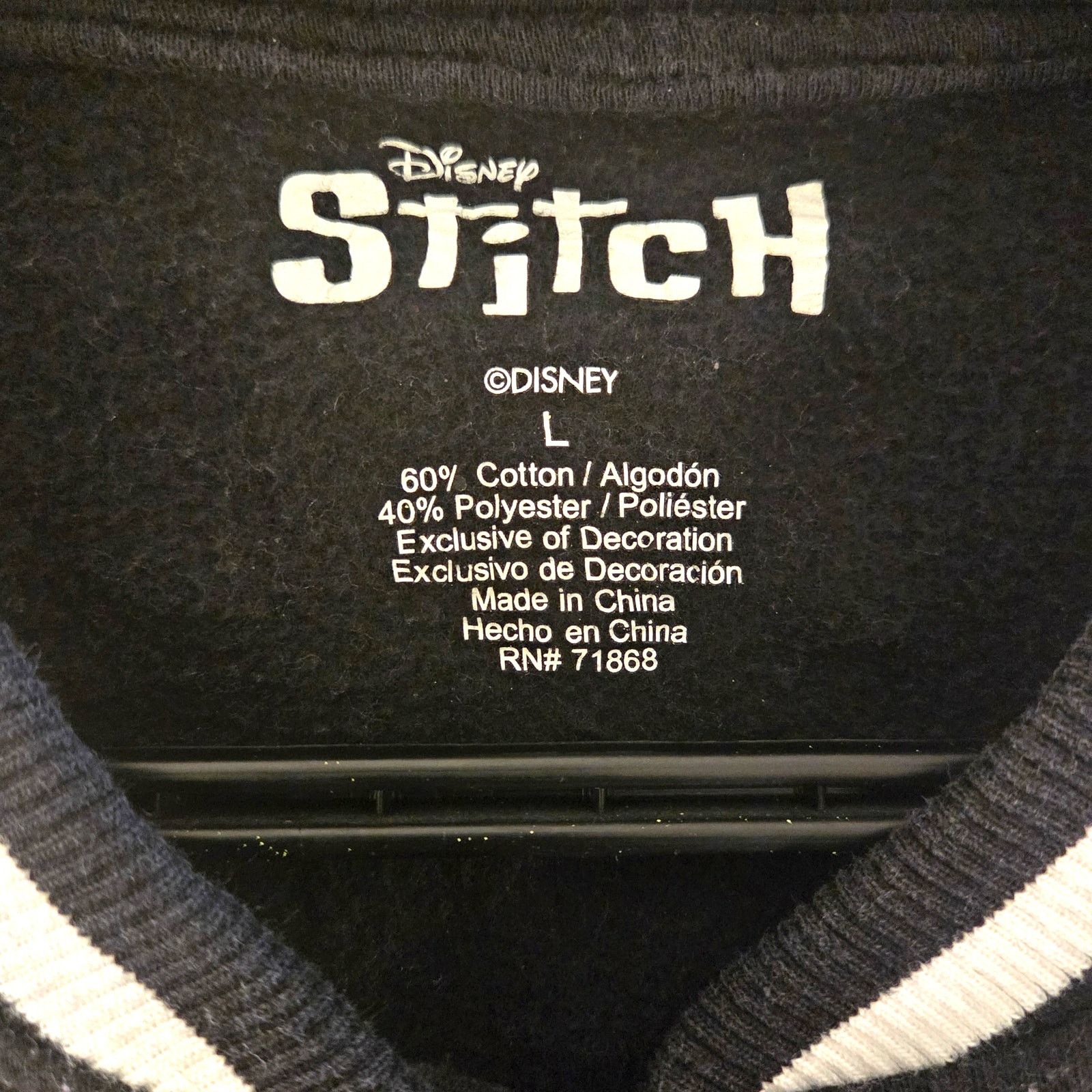 Disney Chic Black Stitch & Angel Women's Bomber Jacket - Large Size L / US 10 / IT 46 - 7 Thumbnail