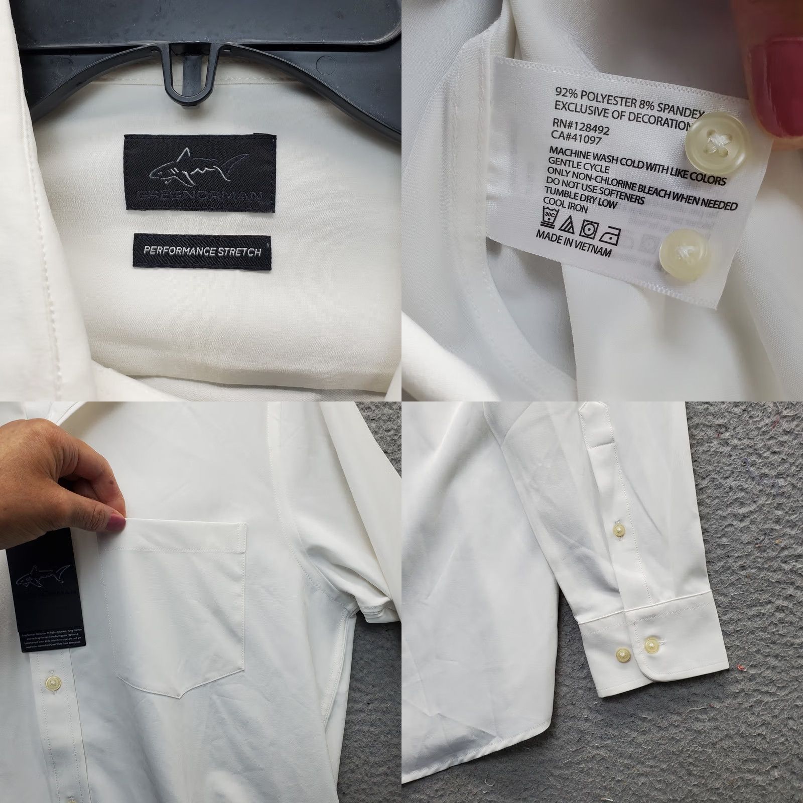 Vintage Greg Norman Golf Shirt Mens White Performance Stretch Moisture Wicking G7F7W322 Size S Size US S / EU 44-46 / 1 - 8 Thumbnail