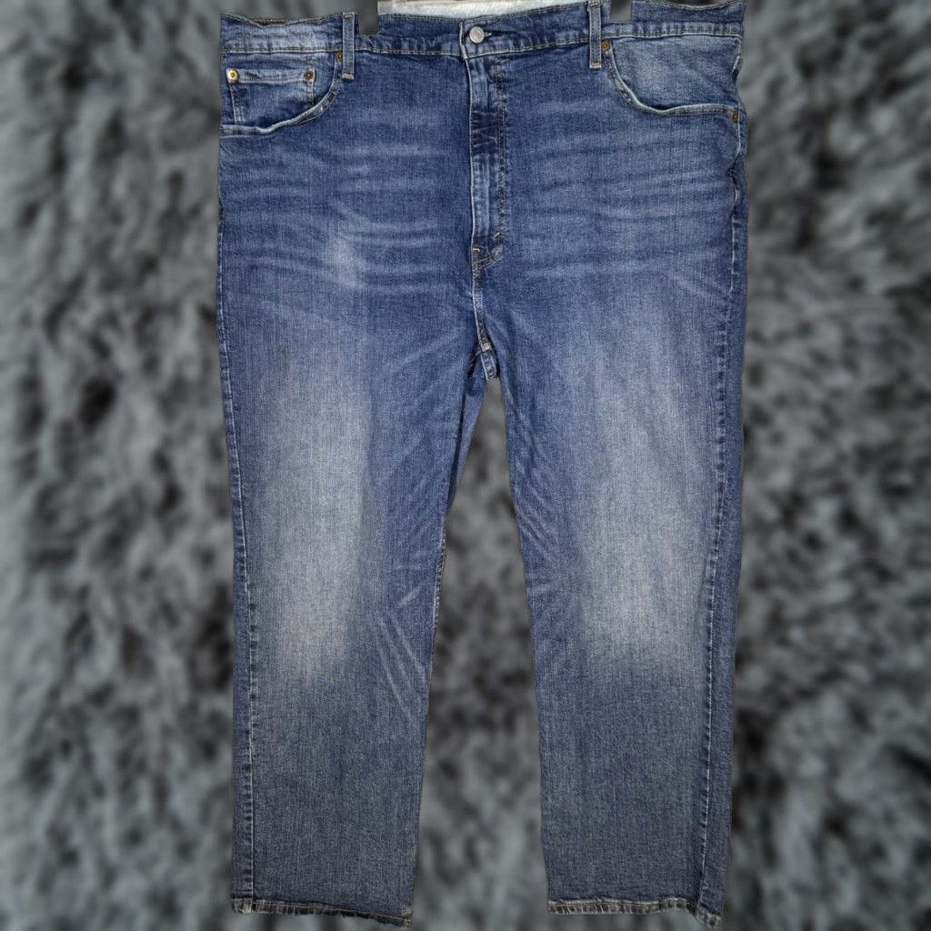 Levi's Levi's 559 Jeans Mens 46x30 Blue Denim Relaxed Straight Mid Rise Whiskered Zip Jeans Size US 30 / EU 46 - 1 Thumbnail
