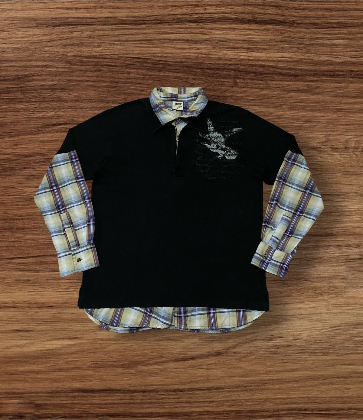 Japanese Brand × Smith's American × Vintage Smiths American Poem Double Layer Polos Long Sleeve T-Shirt Size US M / EU 48-50 / 2 - 1 Thumbnail