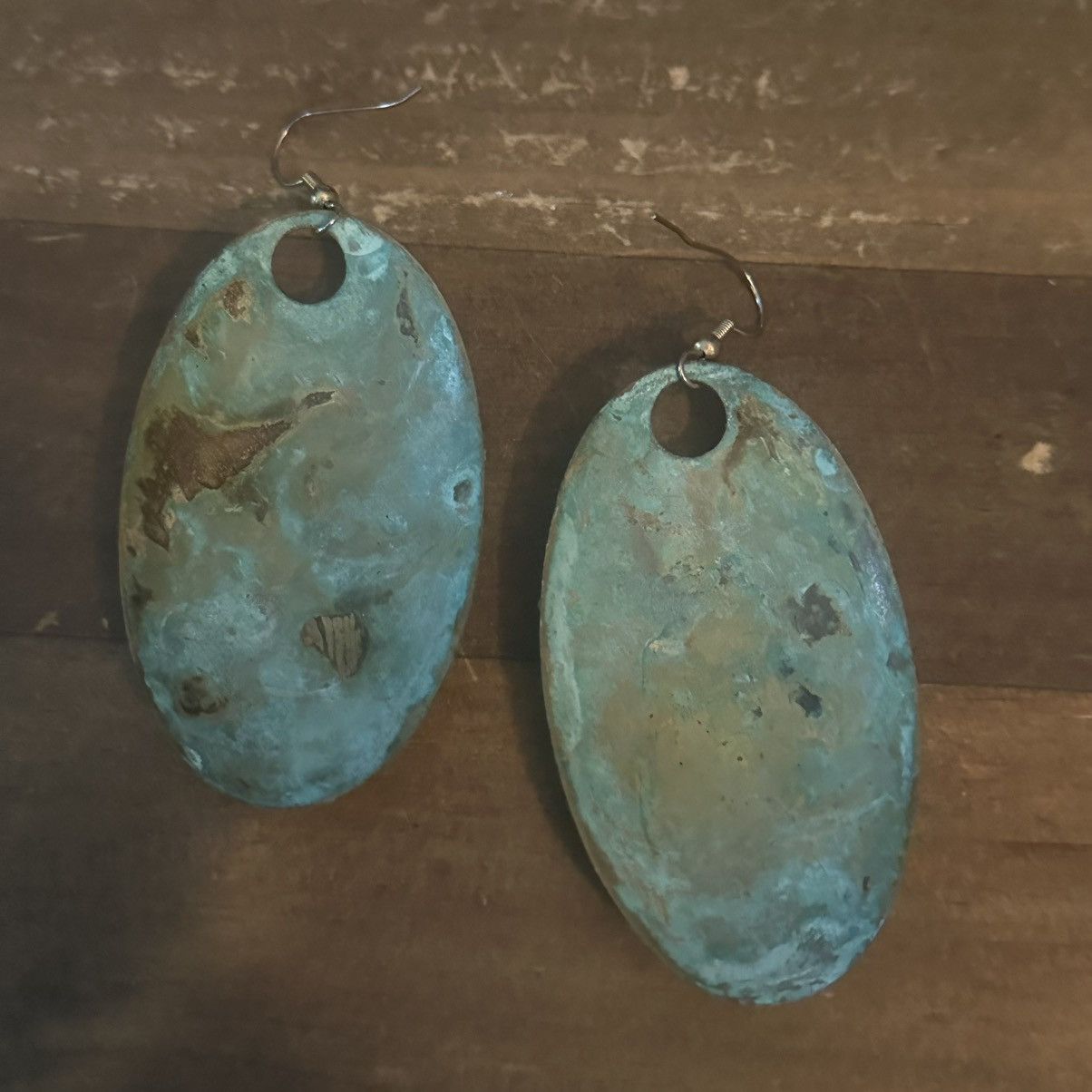 Other Large yellow and turquoise oval dangle earrings Size ONE SIZE - 4 Thumbnail
