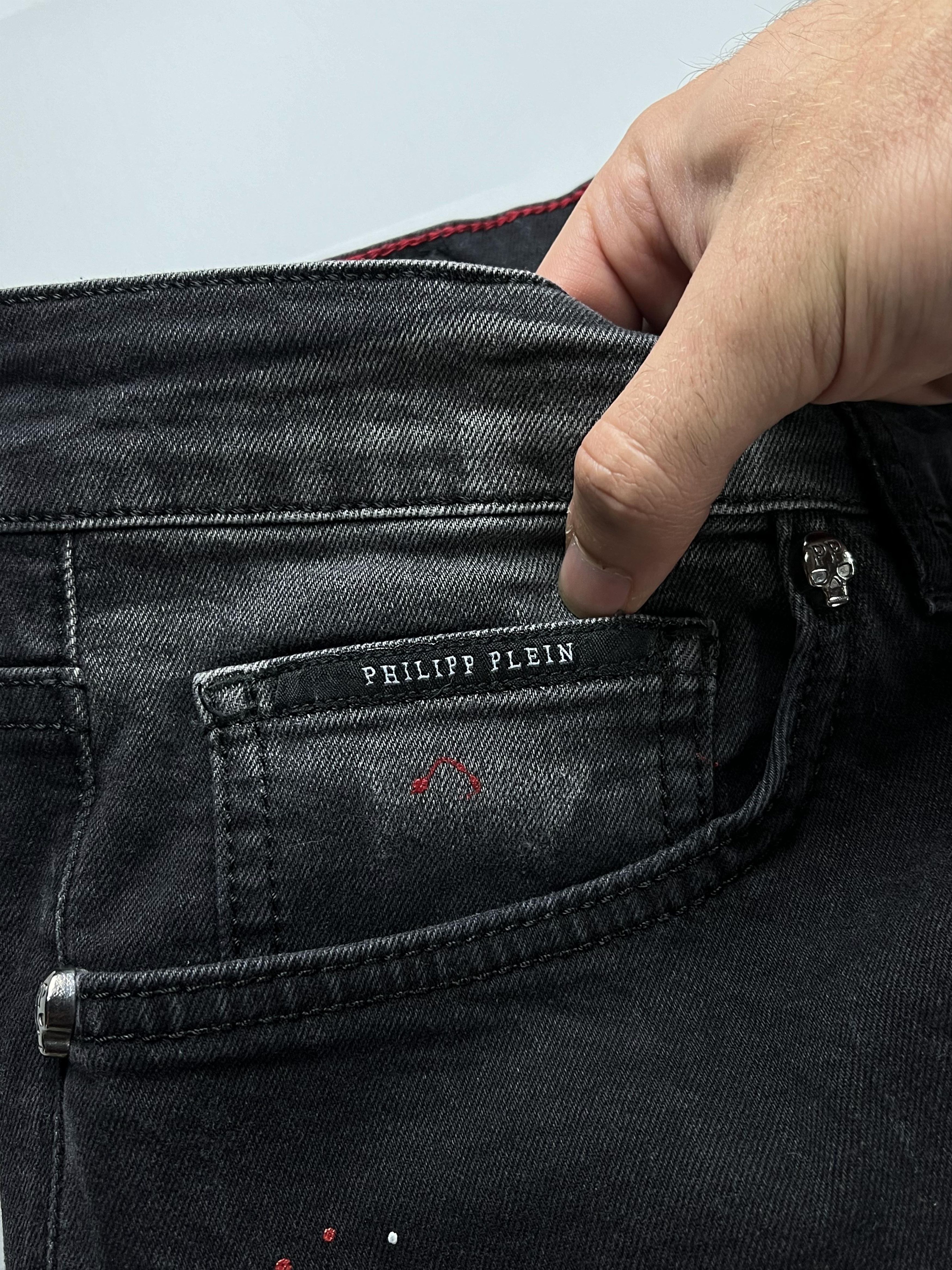 Jean × Philipp Plein × Vintage RARE Crazy SCULL PHILIPP PLEIN Vintage Jean Size US 32 / EU 48 - 3 Thumbnail
