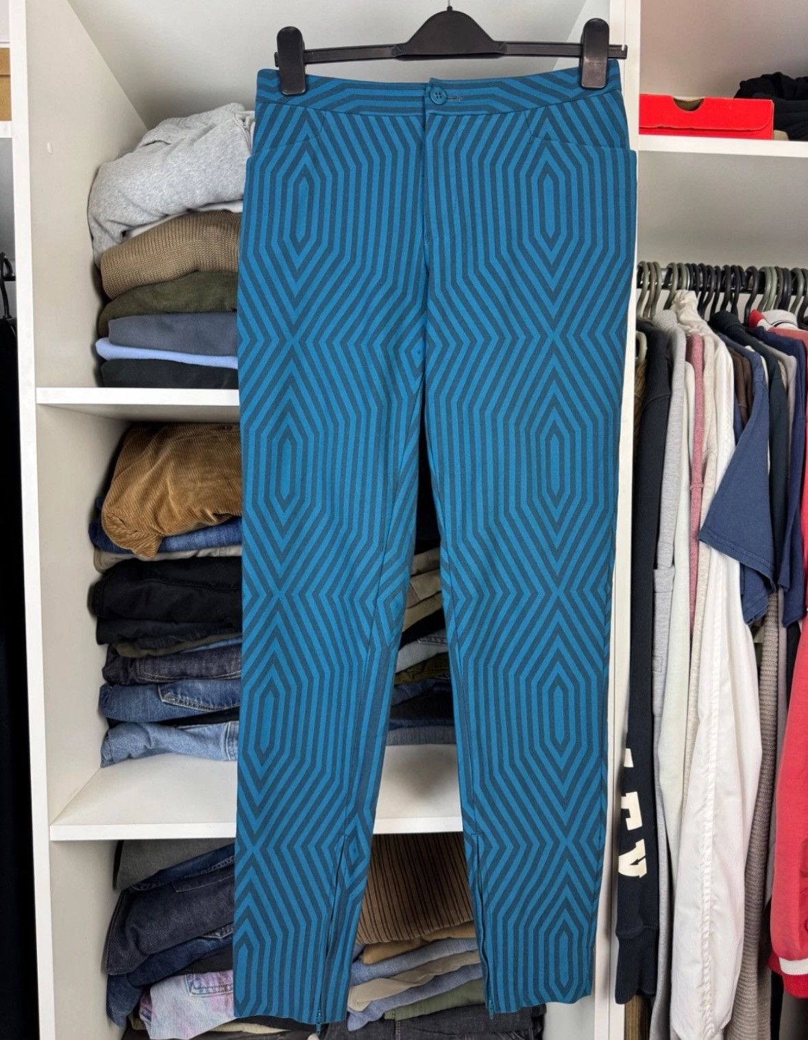 Issey Miyake Issey Miyake Women's Geometric Print Pants Trousers Size 3 Size 27" / US 4 / IT 40 - 1 Thumbnail