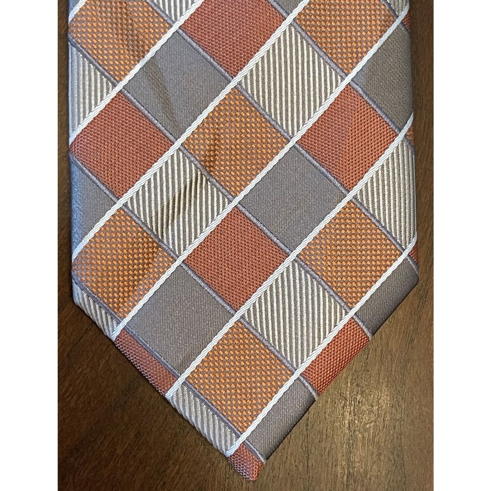 Geoffrey Beene Geoffrey Beene Orange Gray 100% Polyester Made In China Size ONE SIZE - 1 Thumbnail