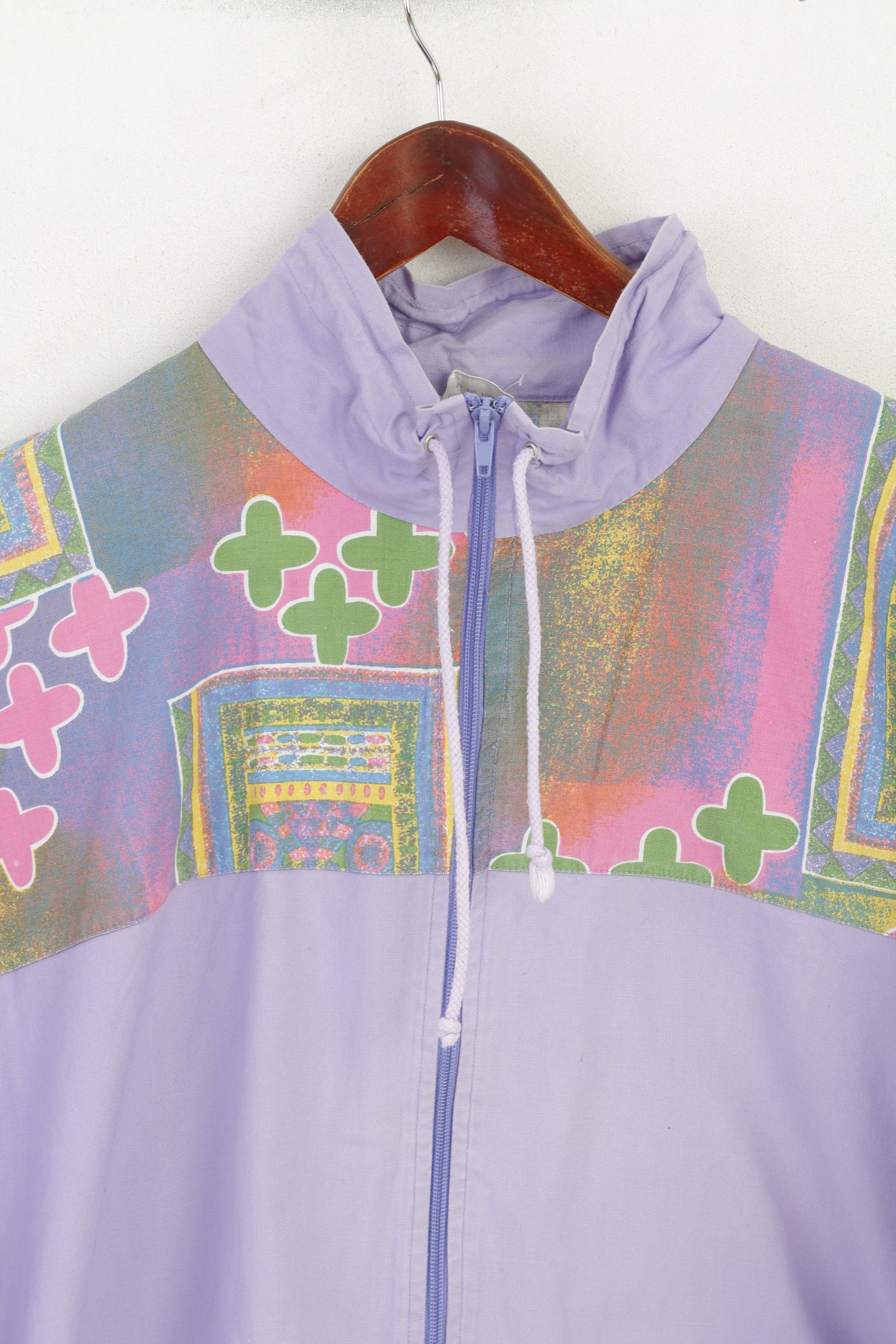 Vintage Vintage Women 44/46 L Bomber Jacket Violet Cotton 6223 Size L / US 10 / IT 46 - 3 Thumbnail