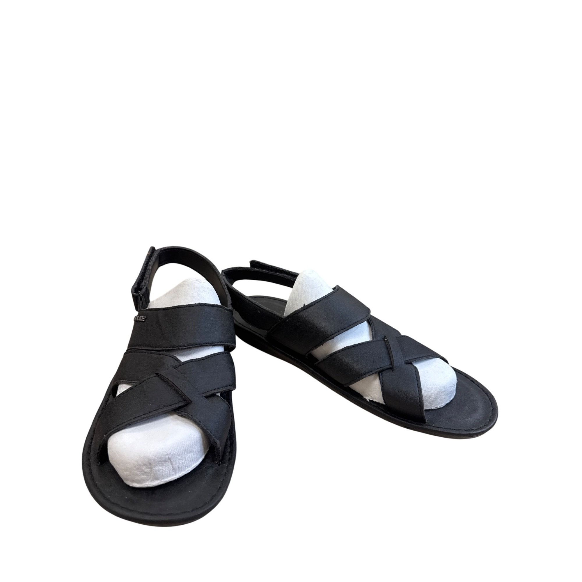 Other NDure Mens Black Leather Strap Sandals Size 11.5 SKU 8302 Size US 11.5 / EU 44-45 - 1 Thumbnail