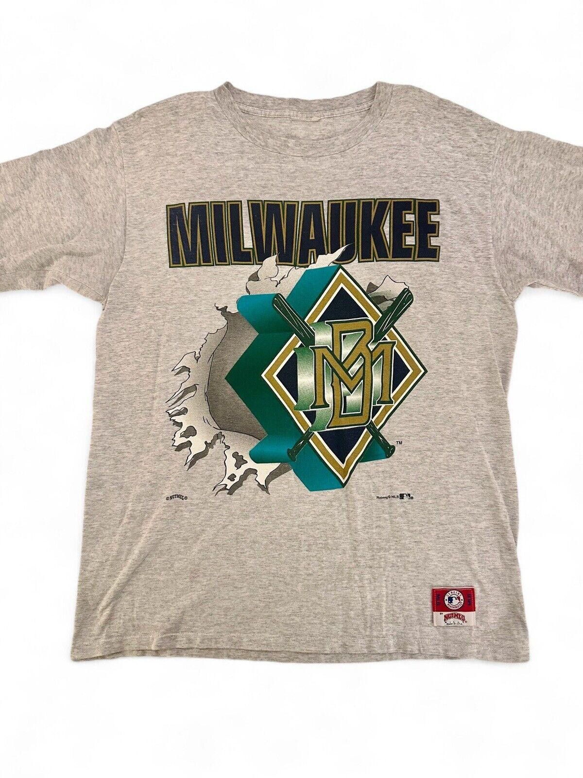 Nutmeg Vintage Milwaukee Brewers Nutmeg Shirt Size Large Size ONE SIZE - 1 Thumbnail