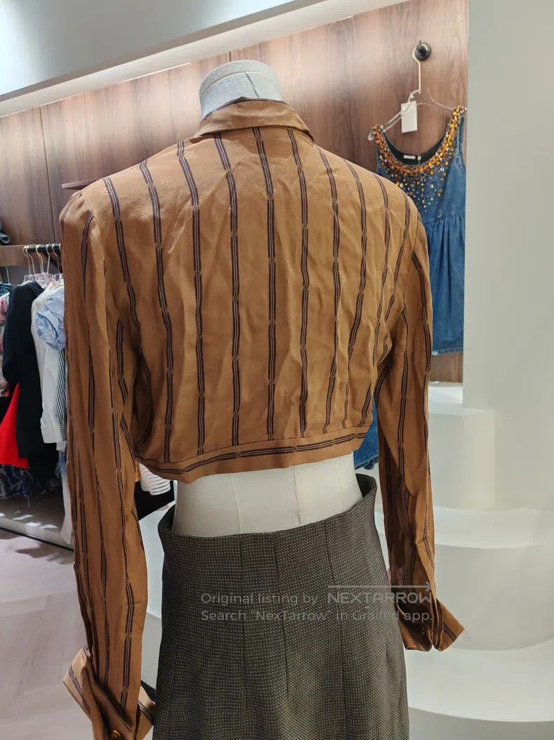 Fendi Fendi Coffee-colored striped short shirt Size XS / US 0-2 / IT 36-38 - 2 Thumbnail