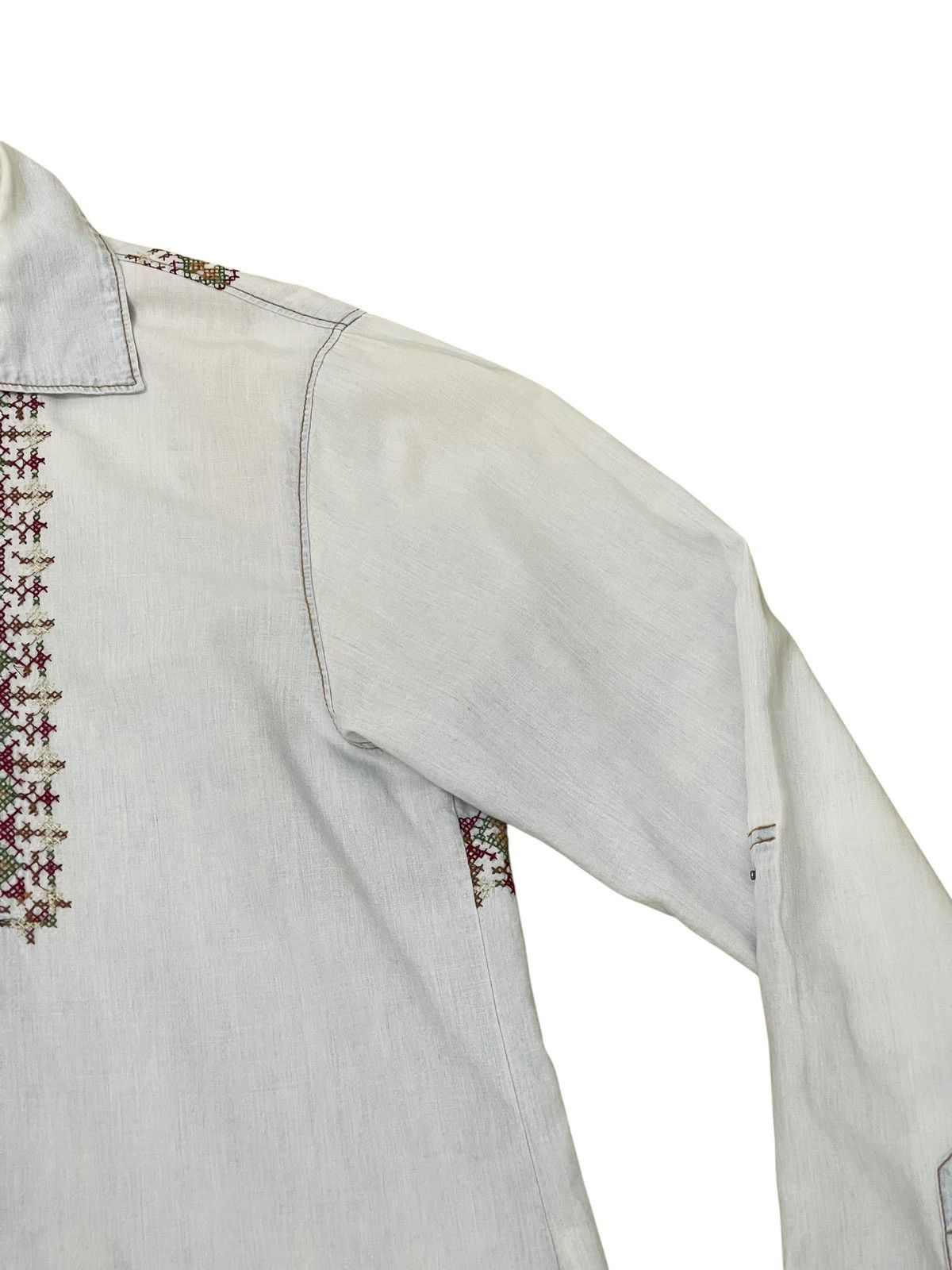 Comme des Garcons Homme Native Western Shirt Iroquois Japan Faded Blue Chambray 6🟩8 Size US M / EU 48-50 / 2 - 7 Thumbnail