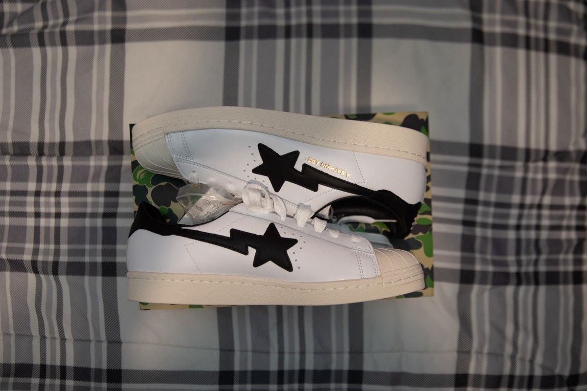 Adidas × Bape Bape x Superstars ‘Black and White’ Size US 9 / EU 42 - 5 Thumbnail