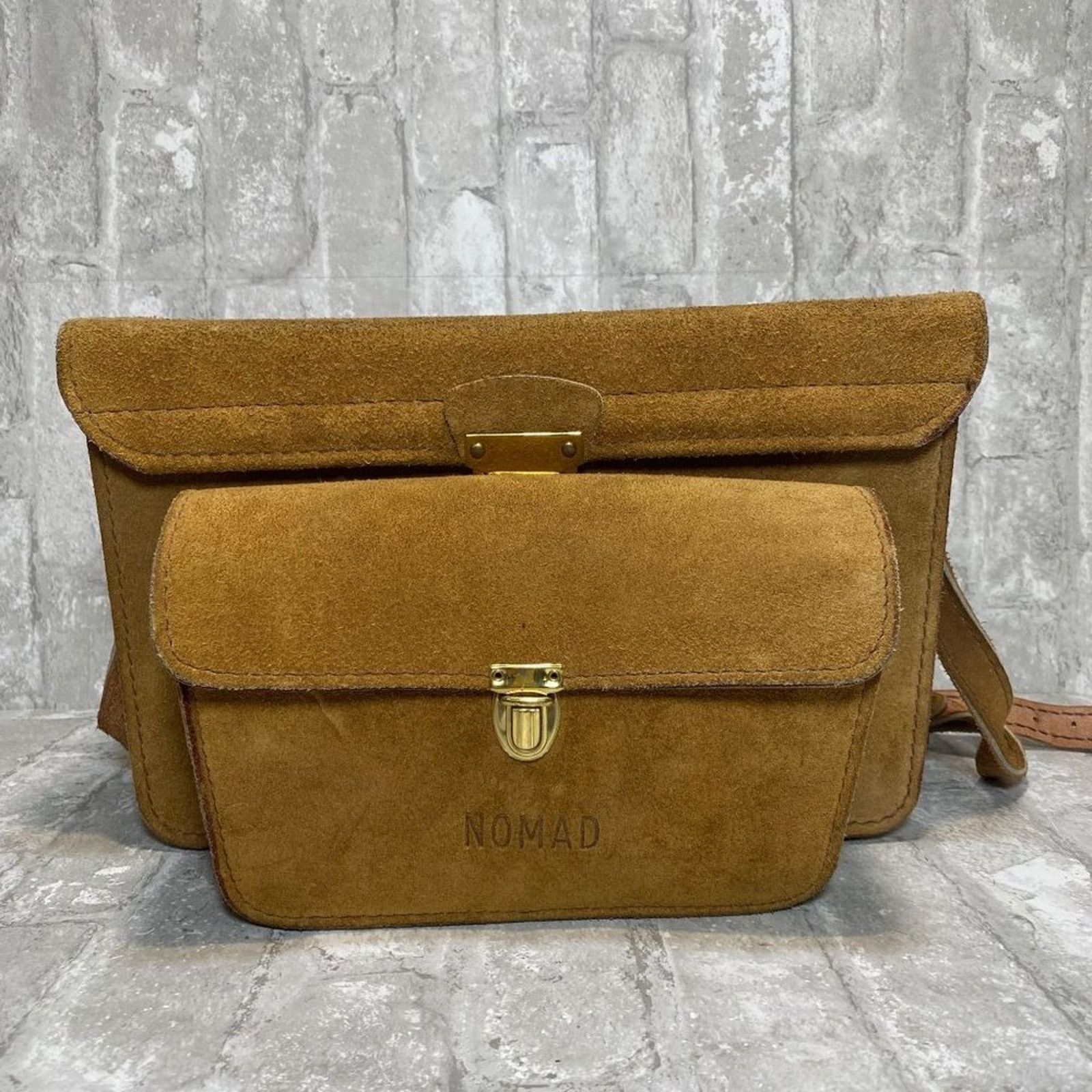 Nomad Vintage 1960's NOMAD Suede Leather Side Bag w/ Velvet Lining Size ONE SIZE - 1 Thumbnail