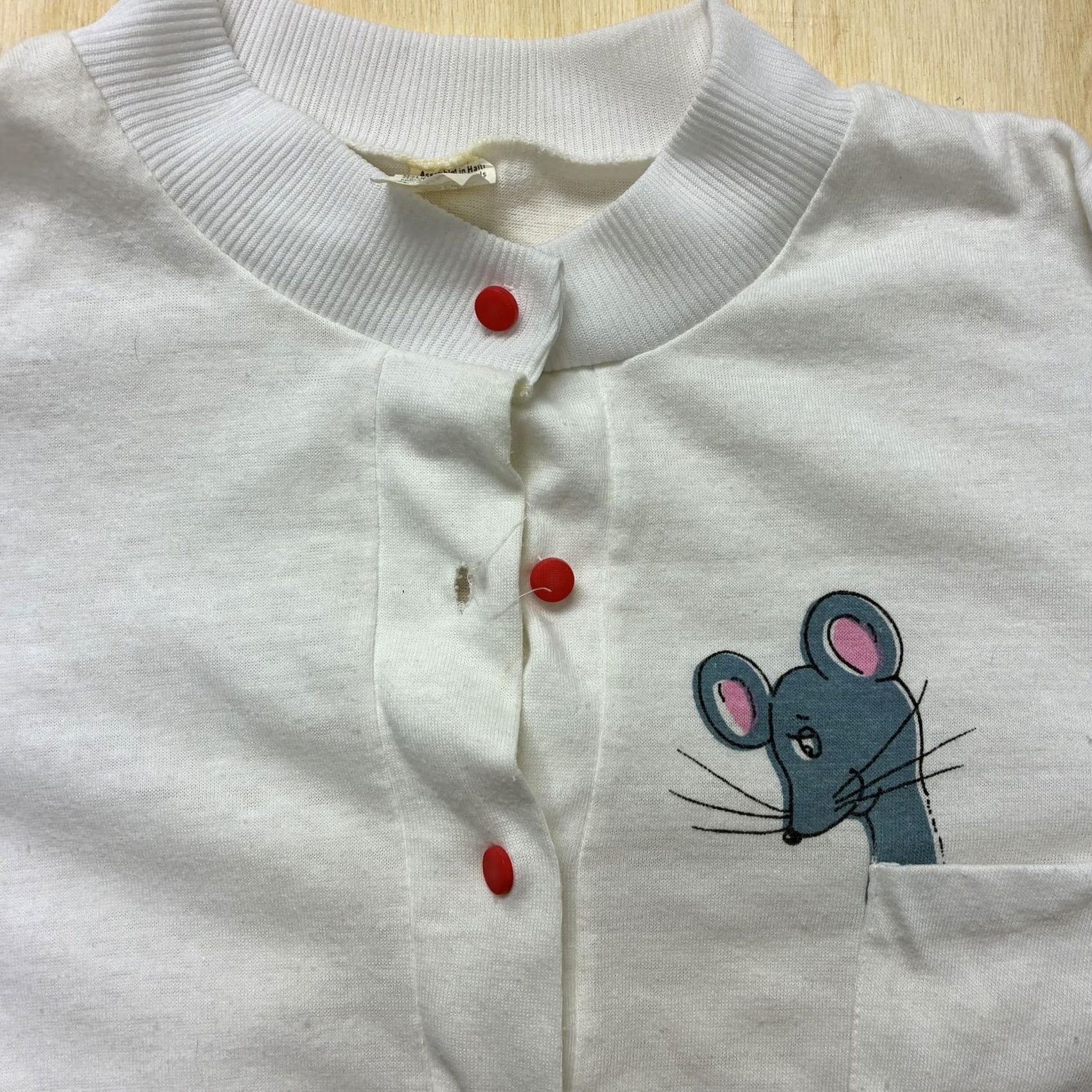 Vintage VINTAGE Sleepshirt Womens Medium White Chemise Cat Graphic Henley Long Sleeve Size M / US 6-8 / IT 42-44 - 4 Thumbnail