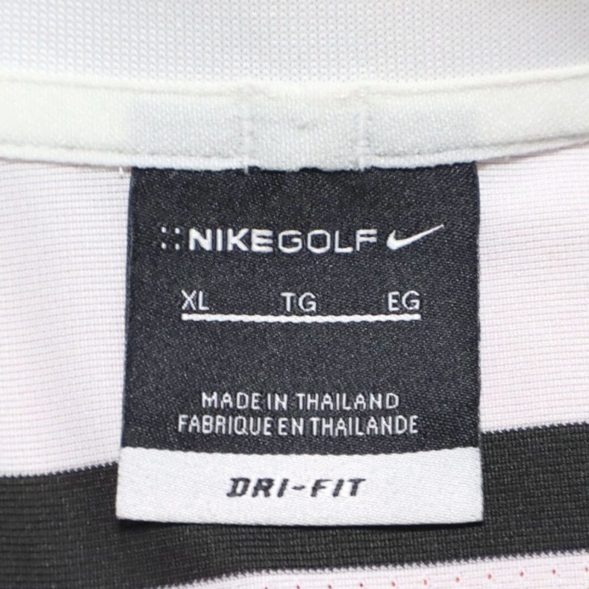 Nike Nike Dri-Fit Golf Black Striped Polo Shirt White Men's XL Shirt Size US XL / EU 56 / 4 - 5 Thumbnail