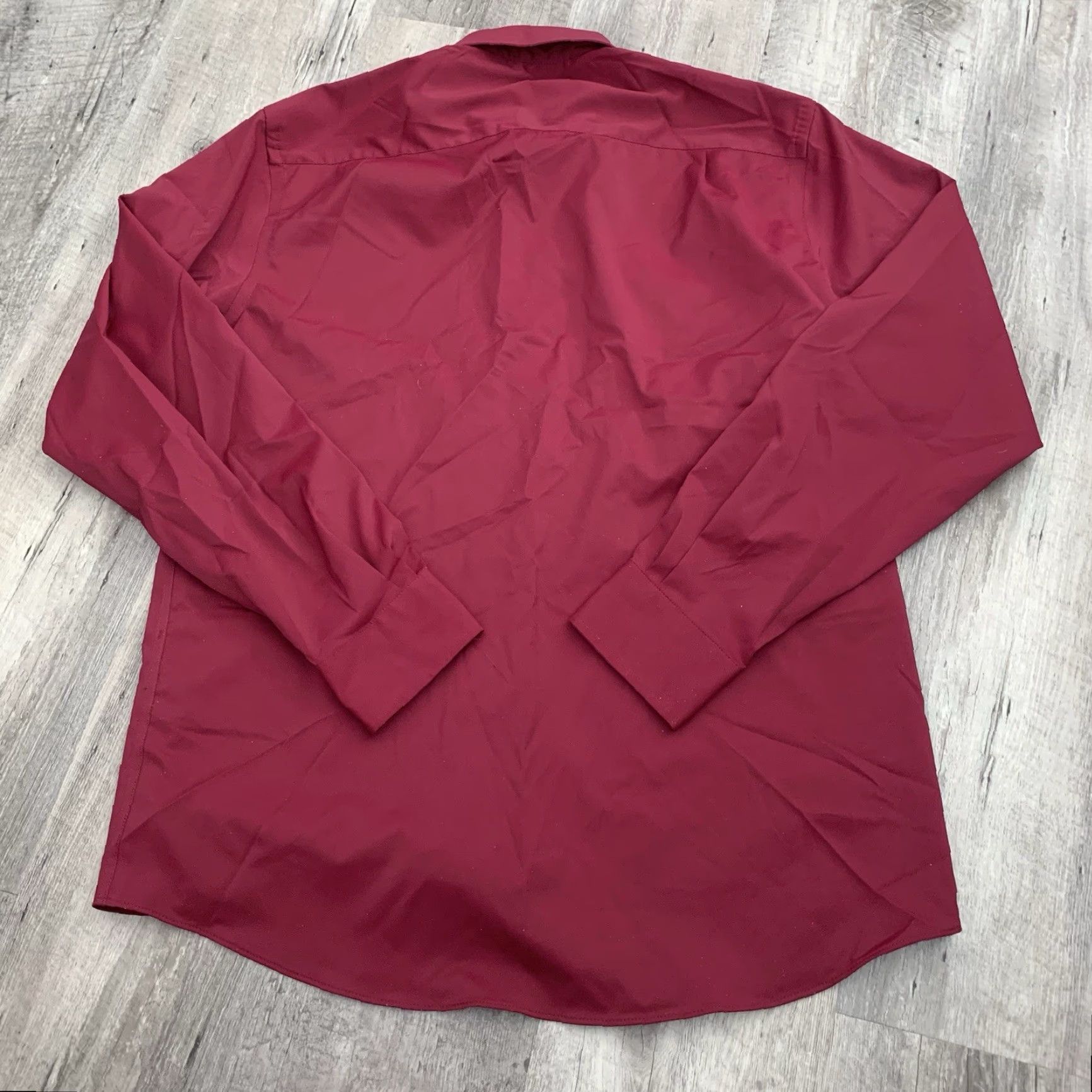 Nautica Nautica Performance Shirt Mens L Regular Burgundy Spread Collar 16 34/35 Dress Shirt Size US L / EU 52-54 / 3 - 5 Thumbnail
