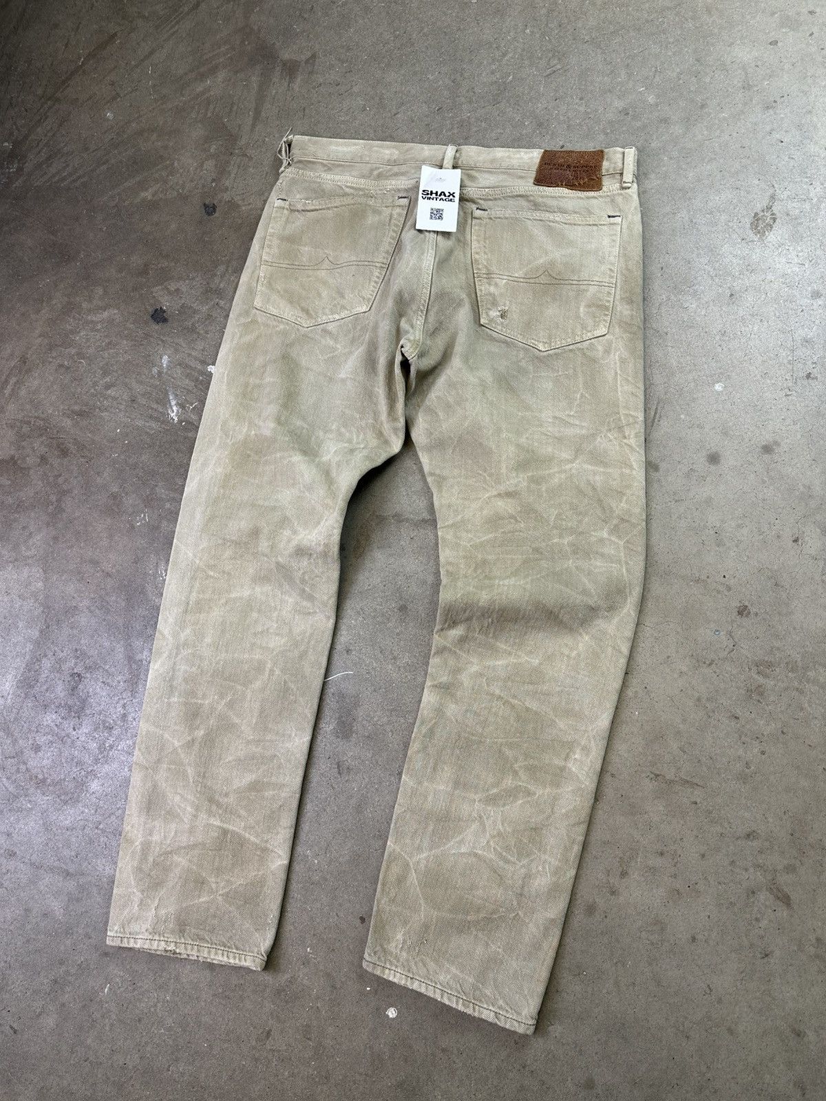 Ralph Lauren Ralph Lauren Stone Washed Denim Tan Straight Cut Loose 36" Size US 36 / EU 52 - 4 Thumbnail