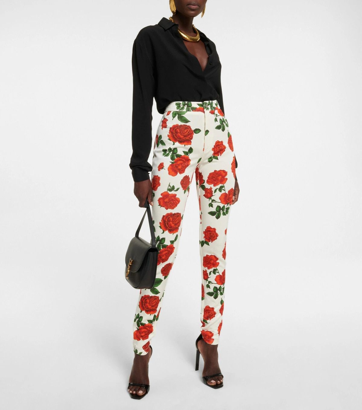 Saint Laurent Paris o1y0126 Floral Sweatpant in Multicolor Size 27" / US 4 / IT 40 - 4 Thumbnail