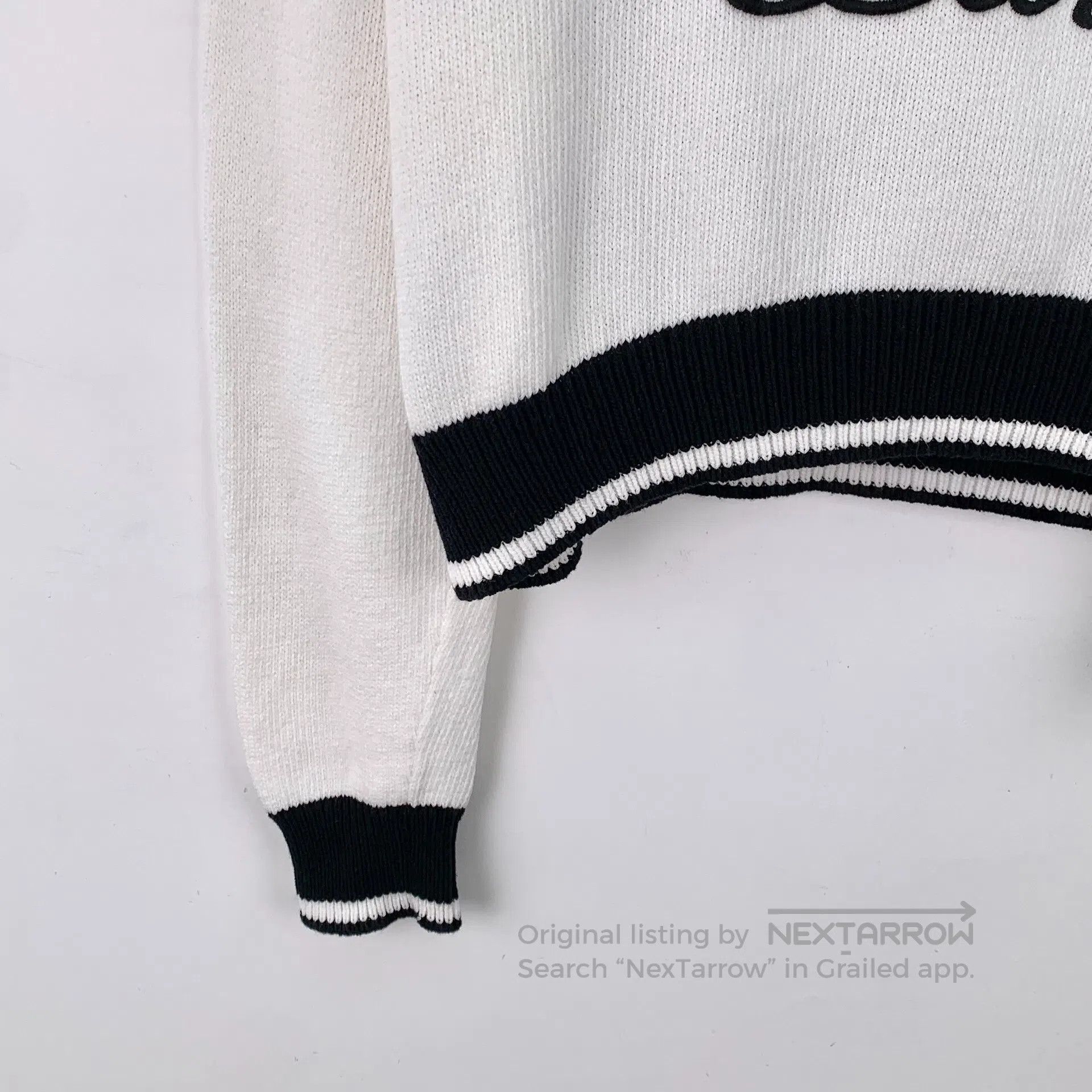 Balmain BALMAIN White Logo Embroidered Cotton Crew Neck Long Sleev Size XS / US 0-2 / IT 36-38 - 5 Thumbnail
