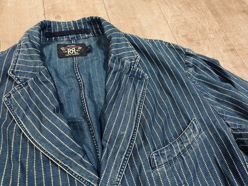 RRL Ralph Lauren RRL Ralph Lauren Vertical striped blue dyed indigo retro A Size US L / EU 52-54 / 3 - 3 Thumbnail