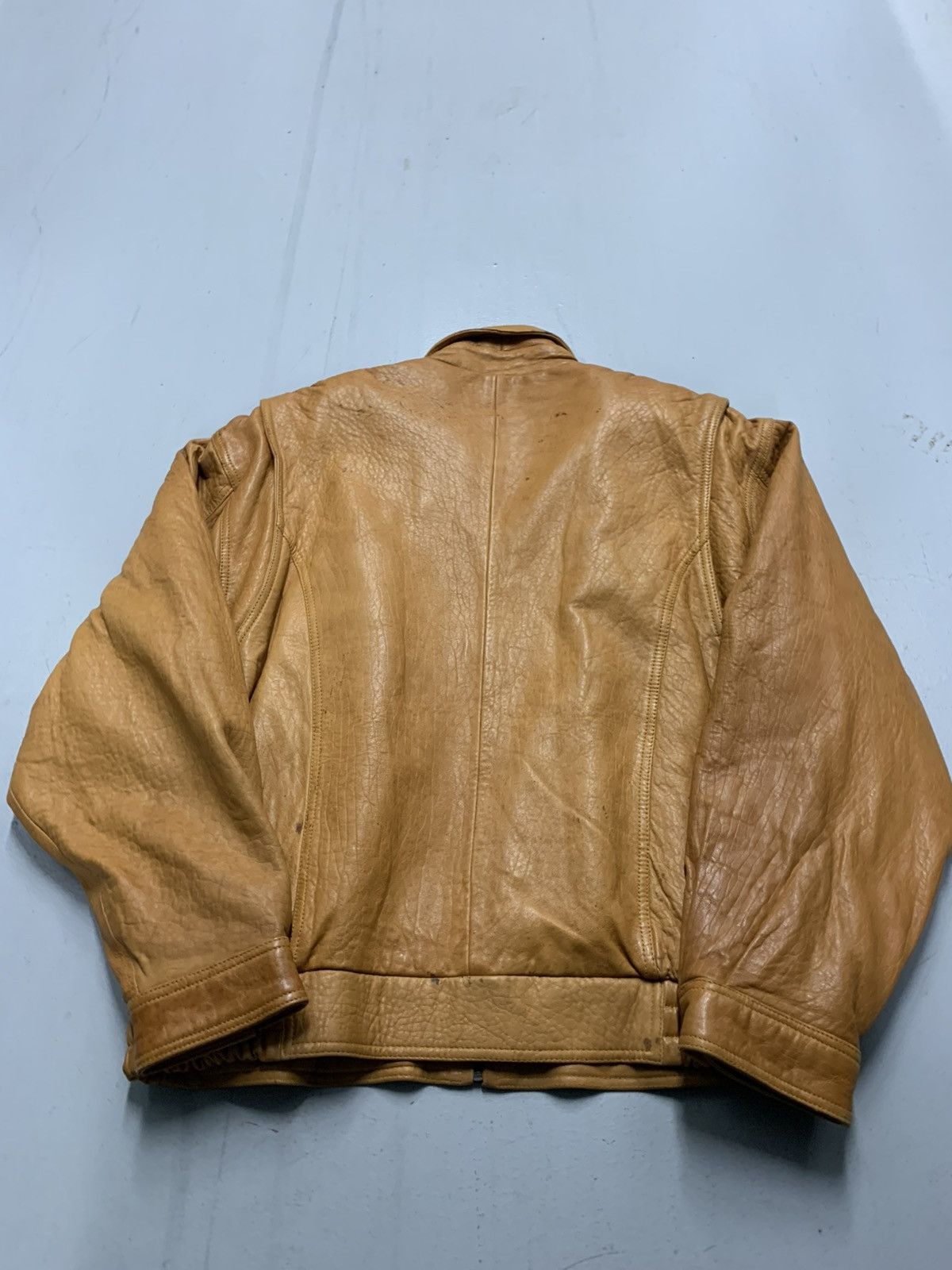 Vintage Vintage Midway Mustard/Tan Leather Bomber Size US XXL / EU 58 / 5 - 7 Thumbnail