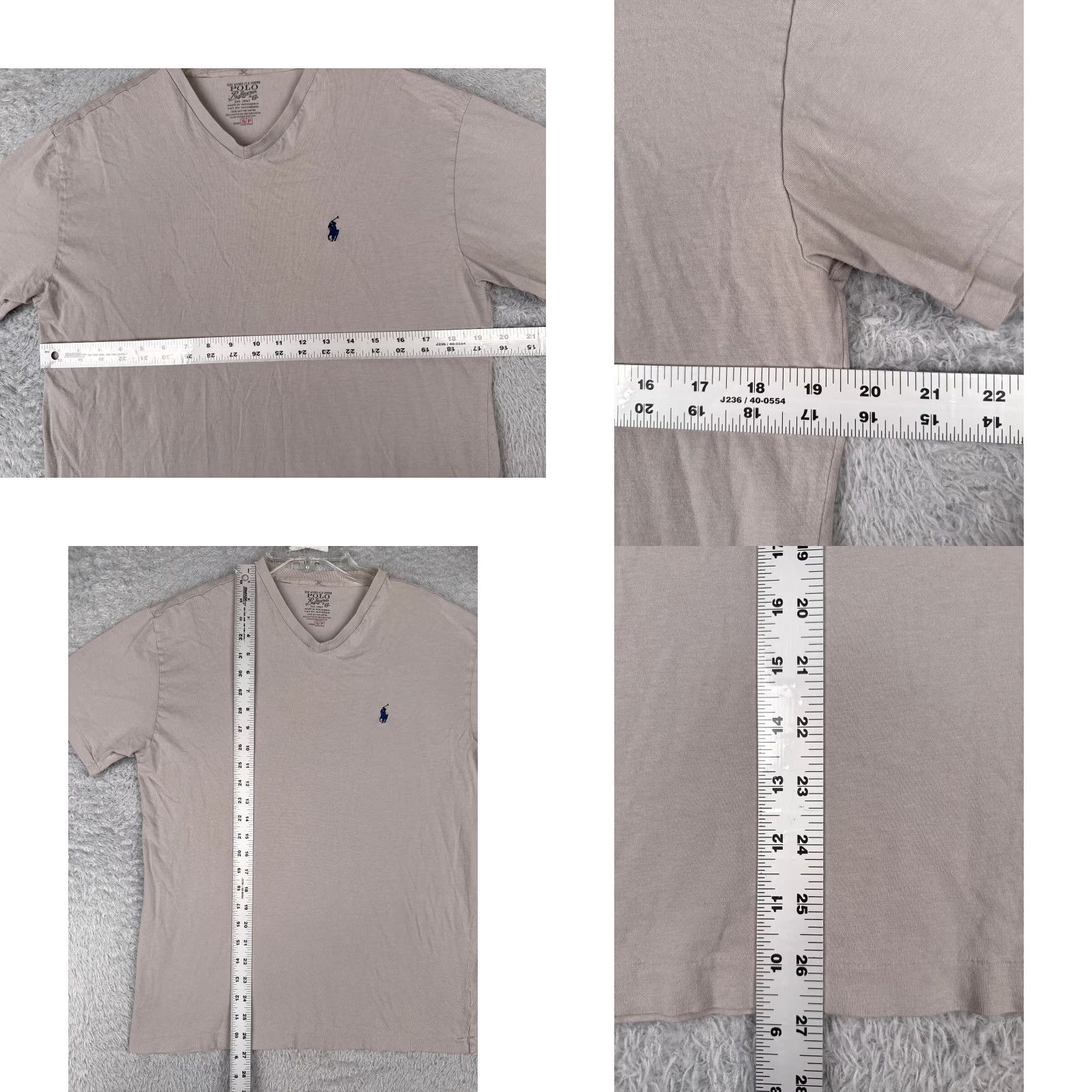 Ralph Lauren VINTAGE Polo Ralph Lauren Shirt Slim Fit Mens Small Gray V-Neck Short Sleeve 100% Cotton Jersey Size US S / EU 44-46 / 1 - 8 Thumbnail
