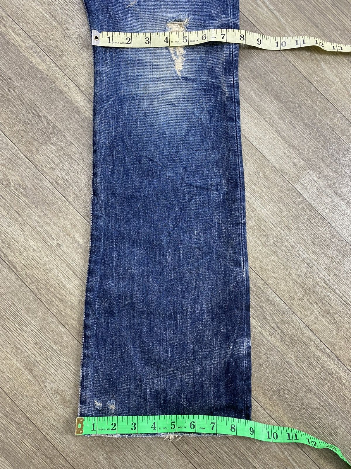 If Six Was Nine 2000s Dot & Stripe Distressed Punk Lgb Style Flared Jeans Size US 30 / EU 46 - 20 Thumbnail