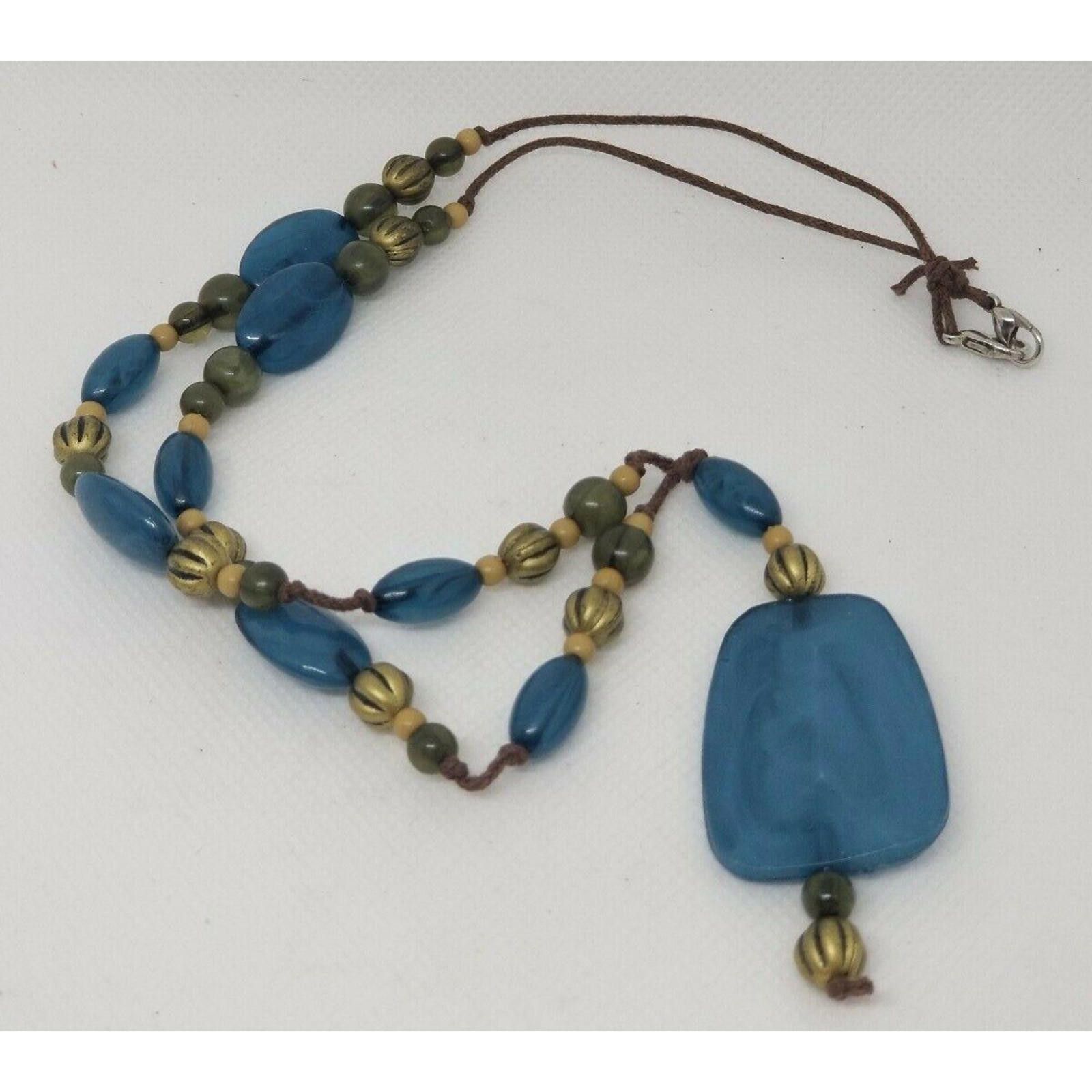 Handmade Handmade Necklace turquoise aqua teal beads Big Long Size ONE SIZE - 8 Thumbnail