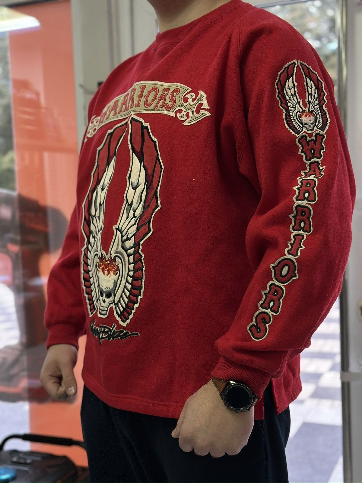 Other Vintage Johnny Blaze Warriors Sweatshirt XL Red Rare 90s Size US XL / EU 56 / 4 - 24 Thumbnail