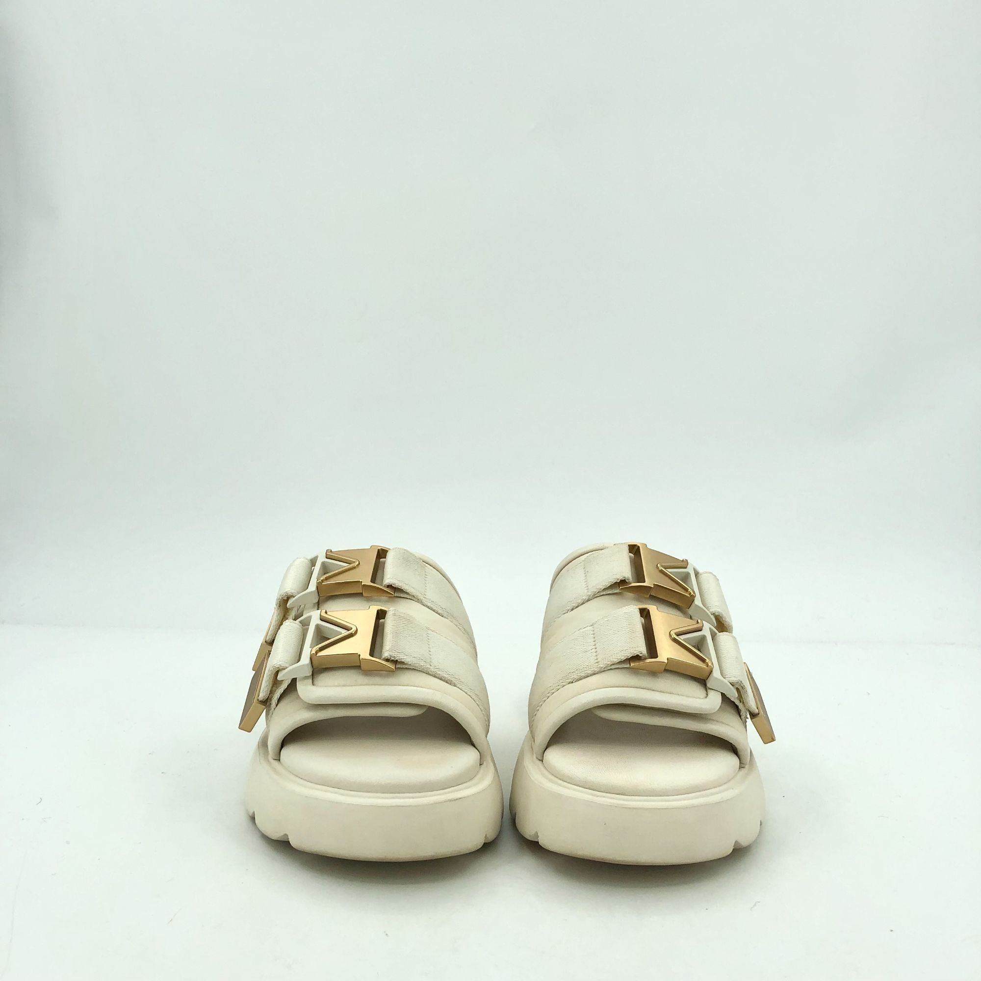 Bottega Veneta Bottega Veneta BV Flash Beige Strappy Thick-Soled Leather Sl Size US 5 / IT 35 - 6 Thumbnail