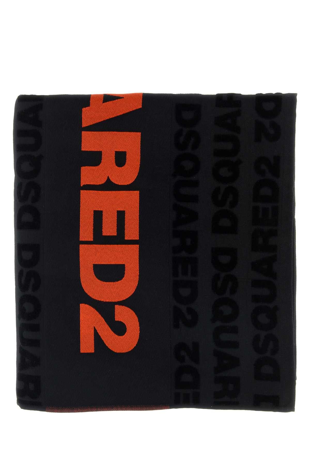 Dsquared2 Black Cotton Beach Towel Size ONE SIZE - 1 Thumbnail