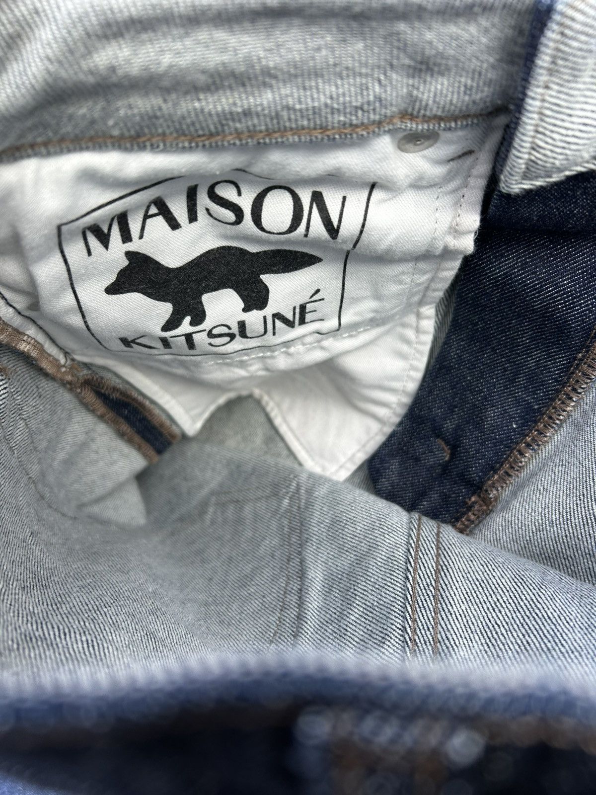 Designer × Japanese Brand × Maison Kitsune Maison Kitsune Raw Japanese Indigo Jeans Size US 28 / EU 44 - 8 Thumbnail