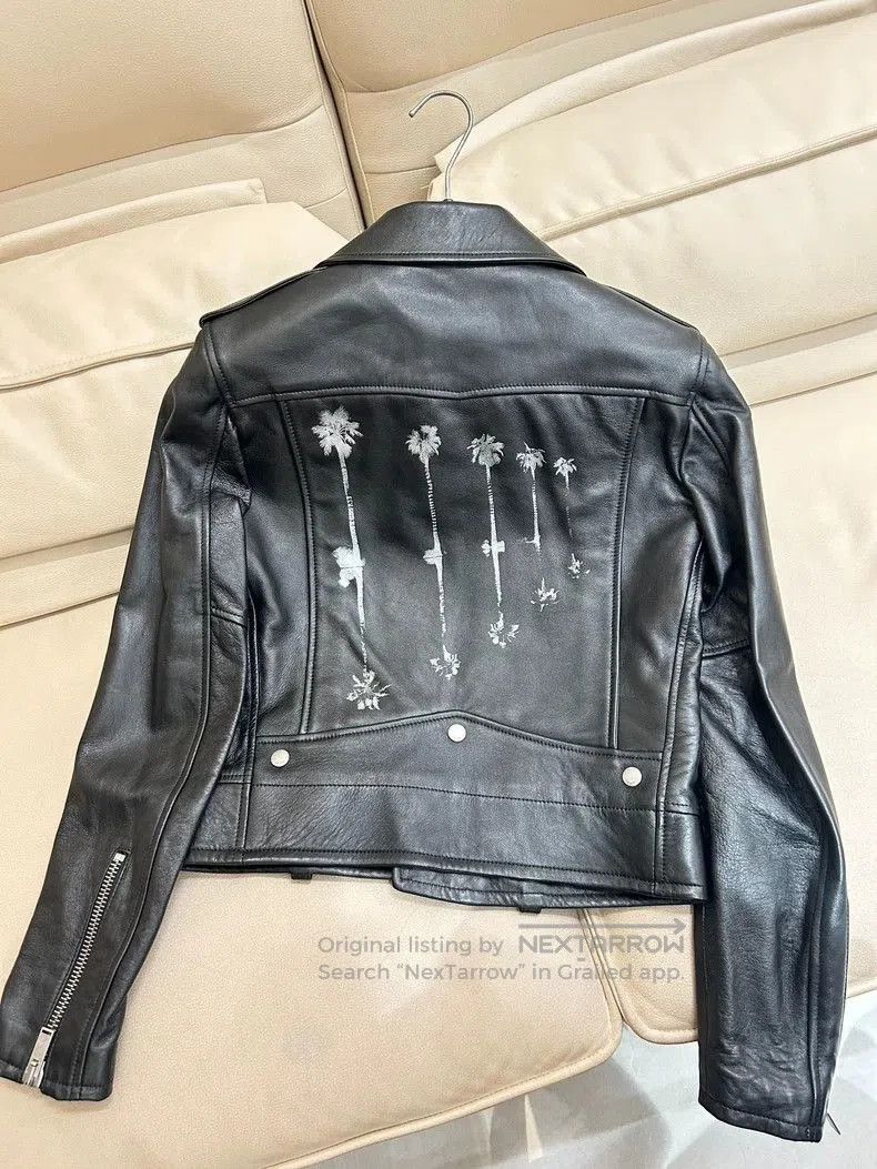 Saint Laurent Paris Saint Laurent Floral Biker Leather Jacket. Size US S / EU 44-46 / 1 - 1 Thumbnail