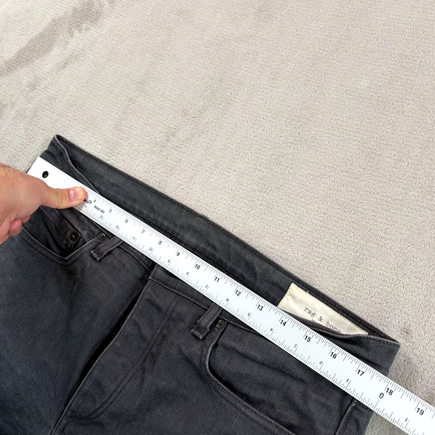 Rag & Bone rag & bone Fit 1 Extra Slim Jeans Men 34x33 Gray Slim 5-Pocket Button Fly USA Size US 34 / EU 50 - 6 Thumbnail