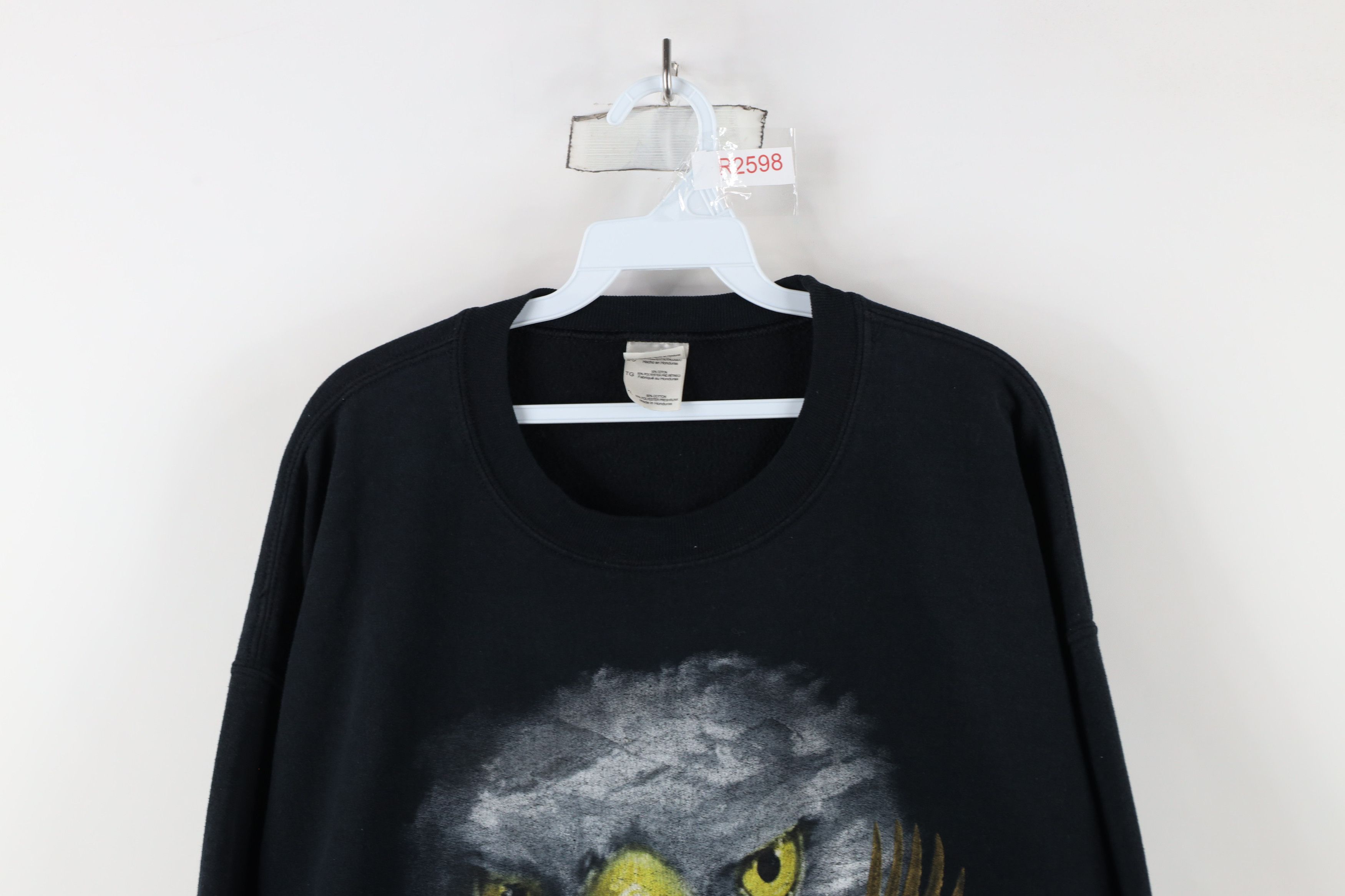 Vintage Vintage 90s Streetwear Eagle Crewneck Sweatshirt Black Size US XL / EU 56 / 4 - 2 Thumbnail
