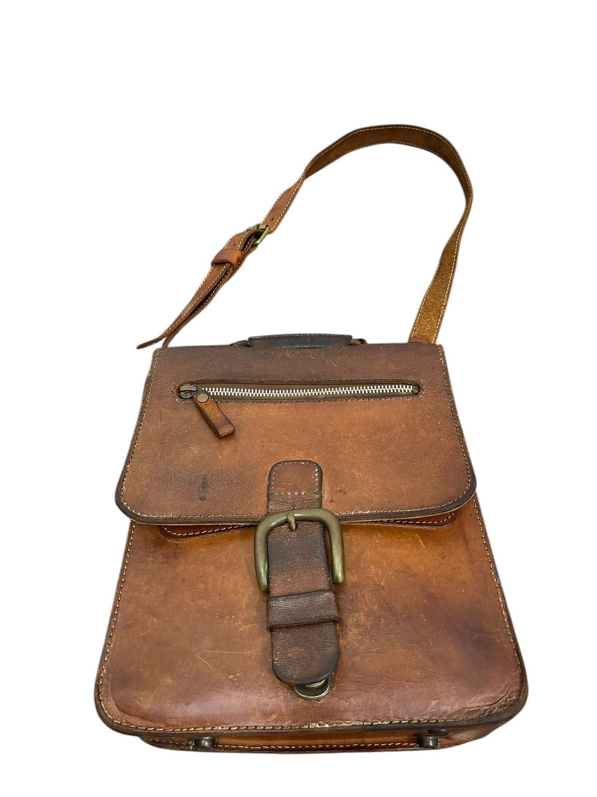 Genuine Leather Full Leather Beauty Patina Vtg Herz Japan Satchel Bag 5🟩 Size ONE SIZE - 6 Thumbnail