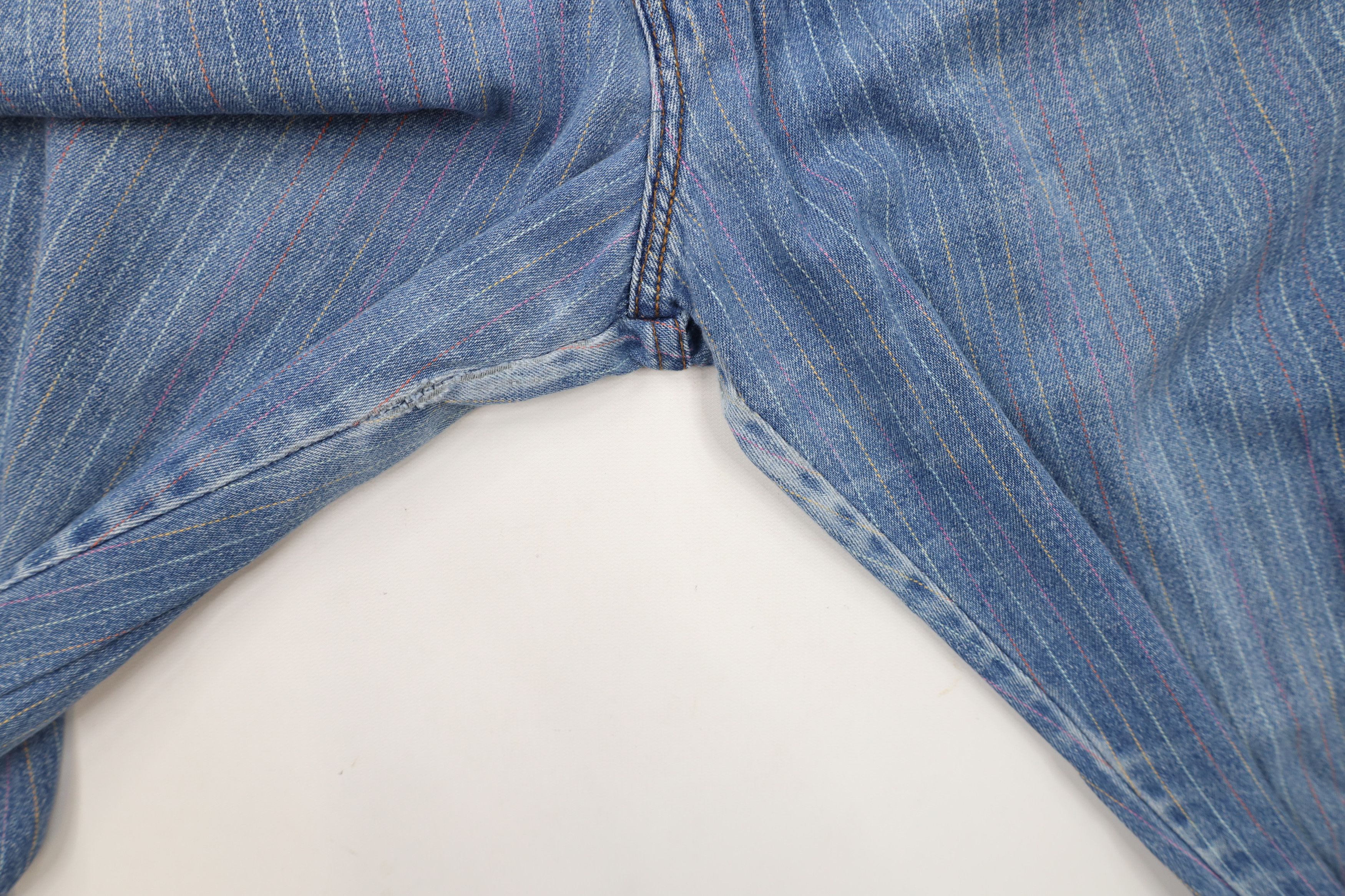 Vintage Vintage 90s Streetwear Rainbow Striped Tapered Jeans USA Size 38" / US 16 / IT 52 - 7 Thumbnail