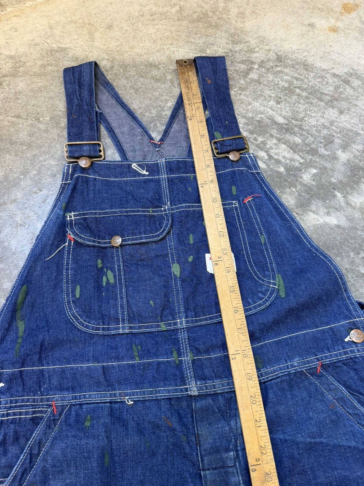 Vintage 50s 60s Big Mac Denim Overalls Paint Splatter Size US 36 / EU 52 - 9 Thumbnail
