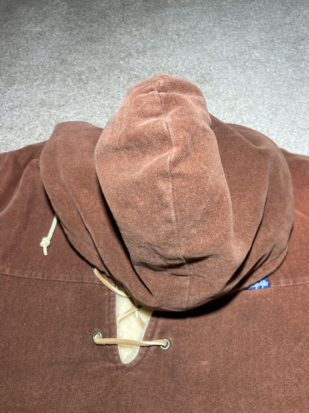 2000s Vintage Bape Fleece Brown Pullover Lace String OG 90s